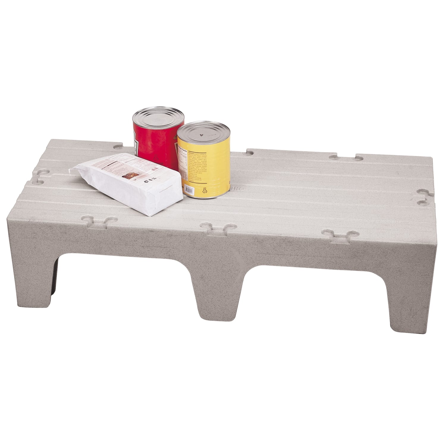 Cambro Solid Dunnage Rack, 12inH x 21inW x 48inD, Speckled Gray - Image 3
