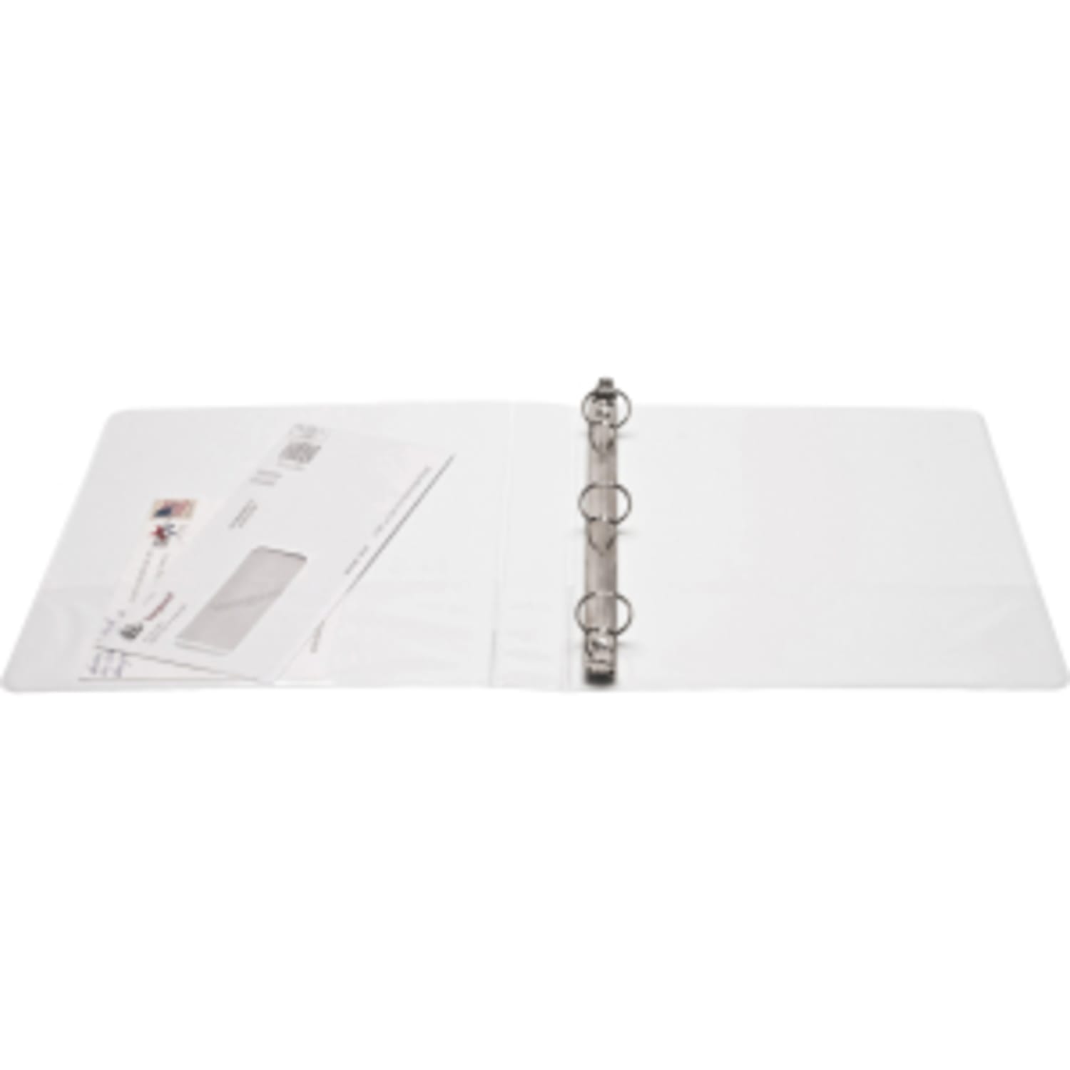 Business Source Round-ring View Binder - 1in Binder Capacity - Letter - 8 1/2in x 11in Sheet Size - 225 Sheet Capacity - Round Ring Fastener(s) - 2 Internal Pocket(s) - Polypropylene - White - 1 / Each - Image 4