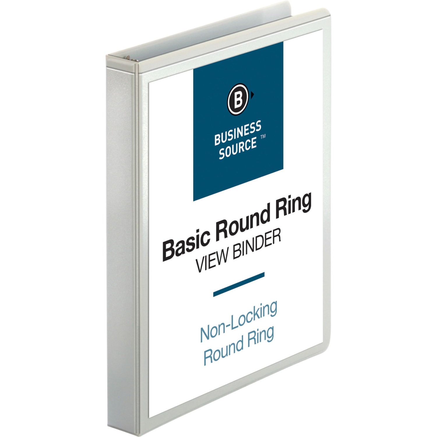 Business Source Round-ring View Binder - 1in Binder Capacity - Letter - 8 1/2in x 11in Sheet Size - 225 Sheet Capacity - Round Ring Fastener(s) - 2 Internal Pocket(s) - Polypropylene - White - 1 / Each - Image 6