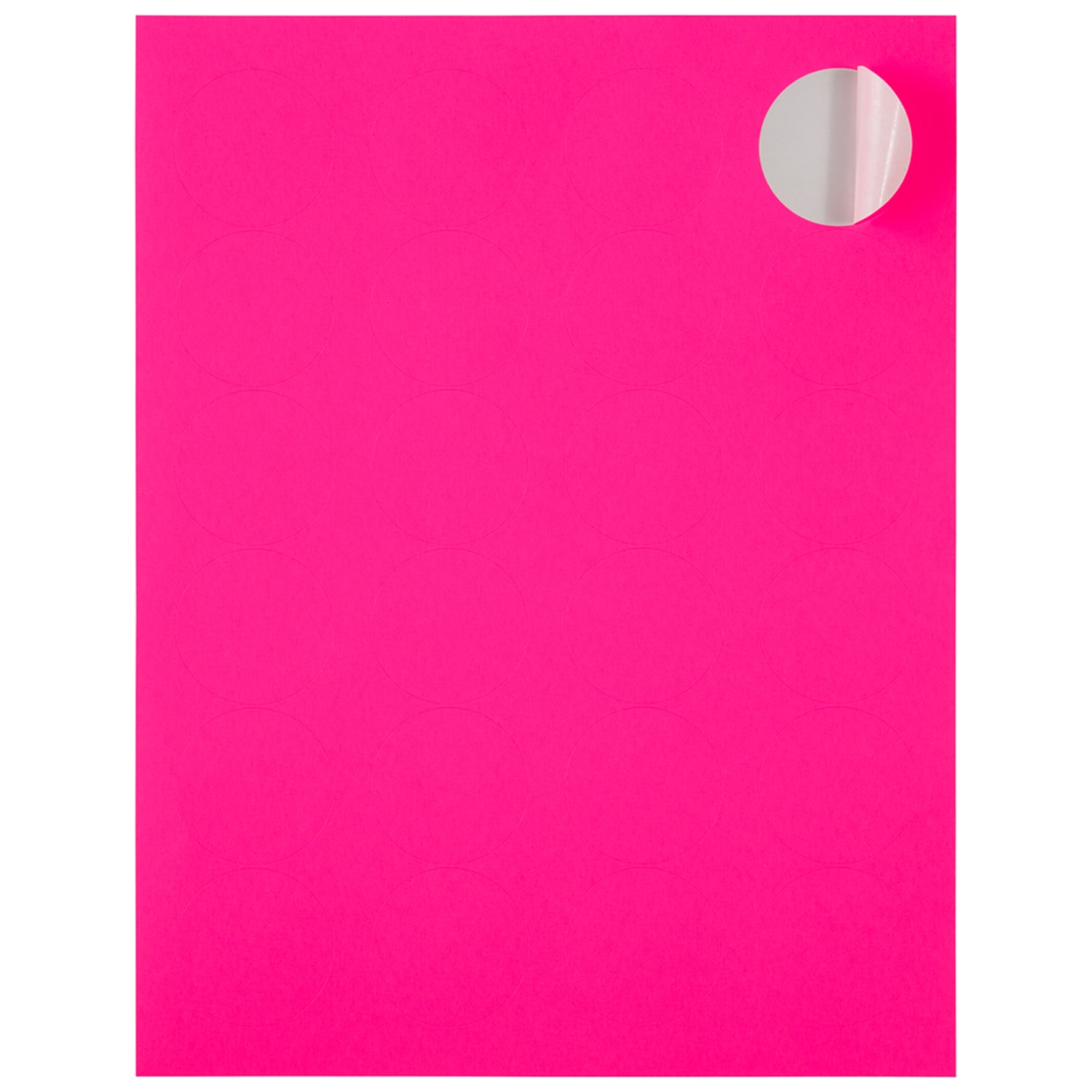JAM Paper Circle Labels, 1-5/8in, Neon Pink, 24 Labels Per Sheet, Pack Of 5 Sheets - Image 4