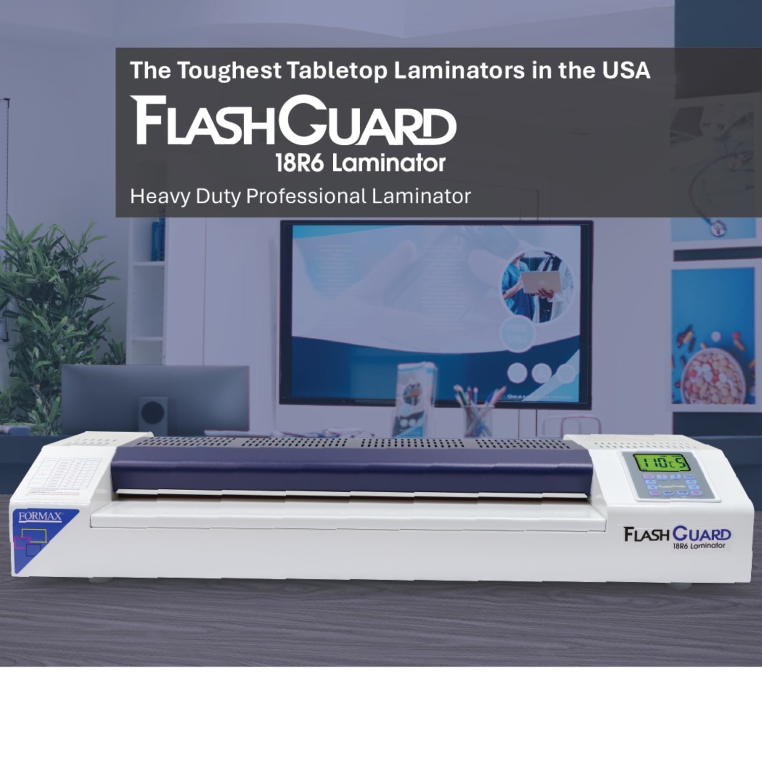 Formax FlashGuard 18R6 Heavy-Duty Professional Laminator, 18in Width, White - Image 3