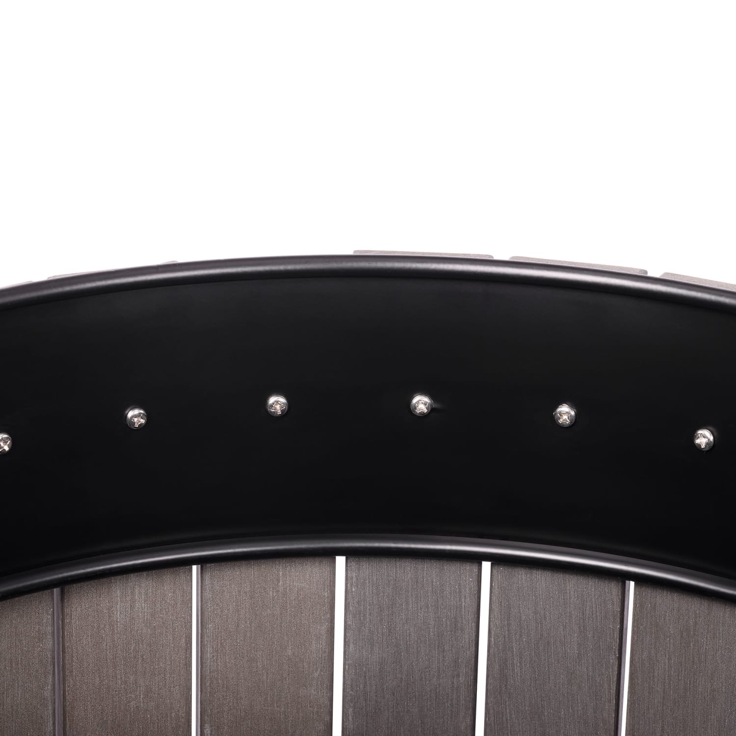 Alpine Slatted Recycled Plastic Panel Round Outdoor Trash Can with Rain Bonnet Lid, 32 Gallon, 33-7/8inH x 20inW x 20D, Gray - Image 5