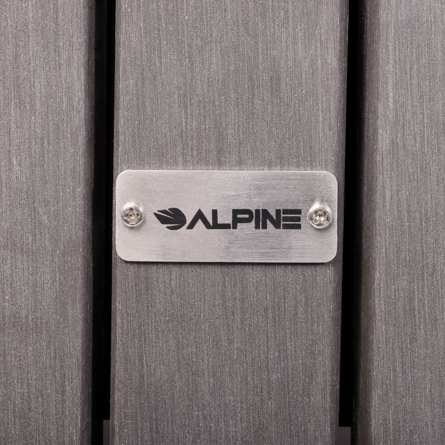 Alpine Slatted Recycled Plastic Panel Round Outdoor Trash Can with Rain Bonnet Lid, 32 Gallon, 33-7/8inH x 20inW x 20D, Gray - Image 6