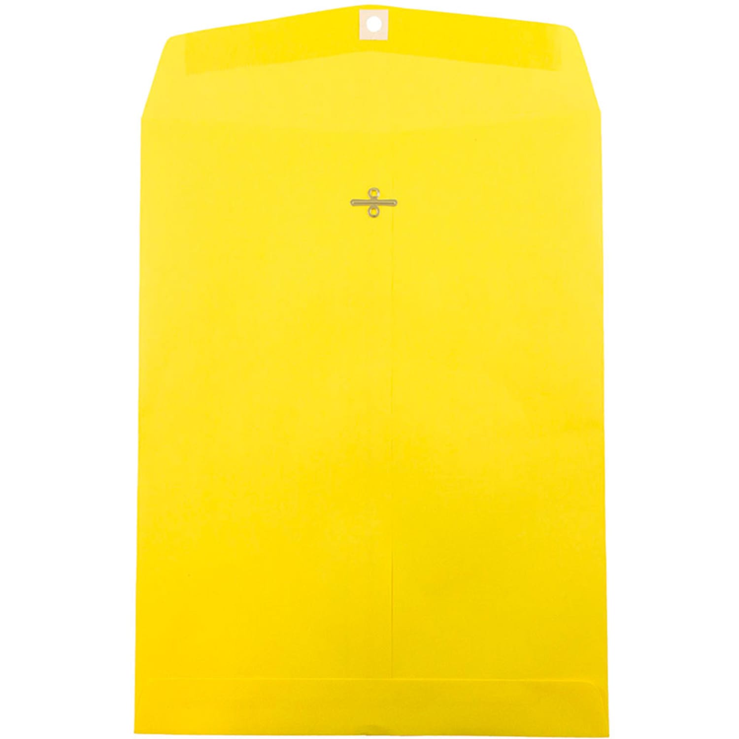 JAM Paper Open-End 10in x 13in Catalog Envelopes, Clasp Closure, 30% Recycled, Yellow, Pack Of 10