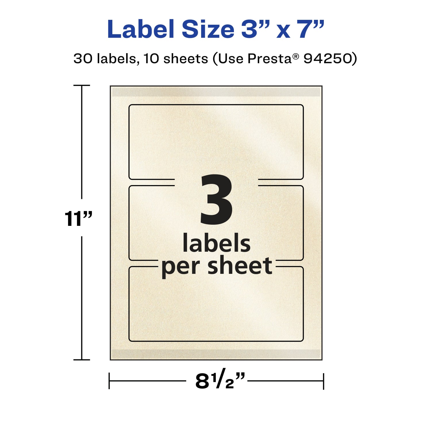 Avery Pearlized Permanent Labels With Sure Feed, 94250-PIP10, Rectangle, 3in x 7in, Ivory, Pack Of 30 Labels - Image 6