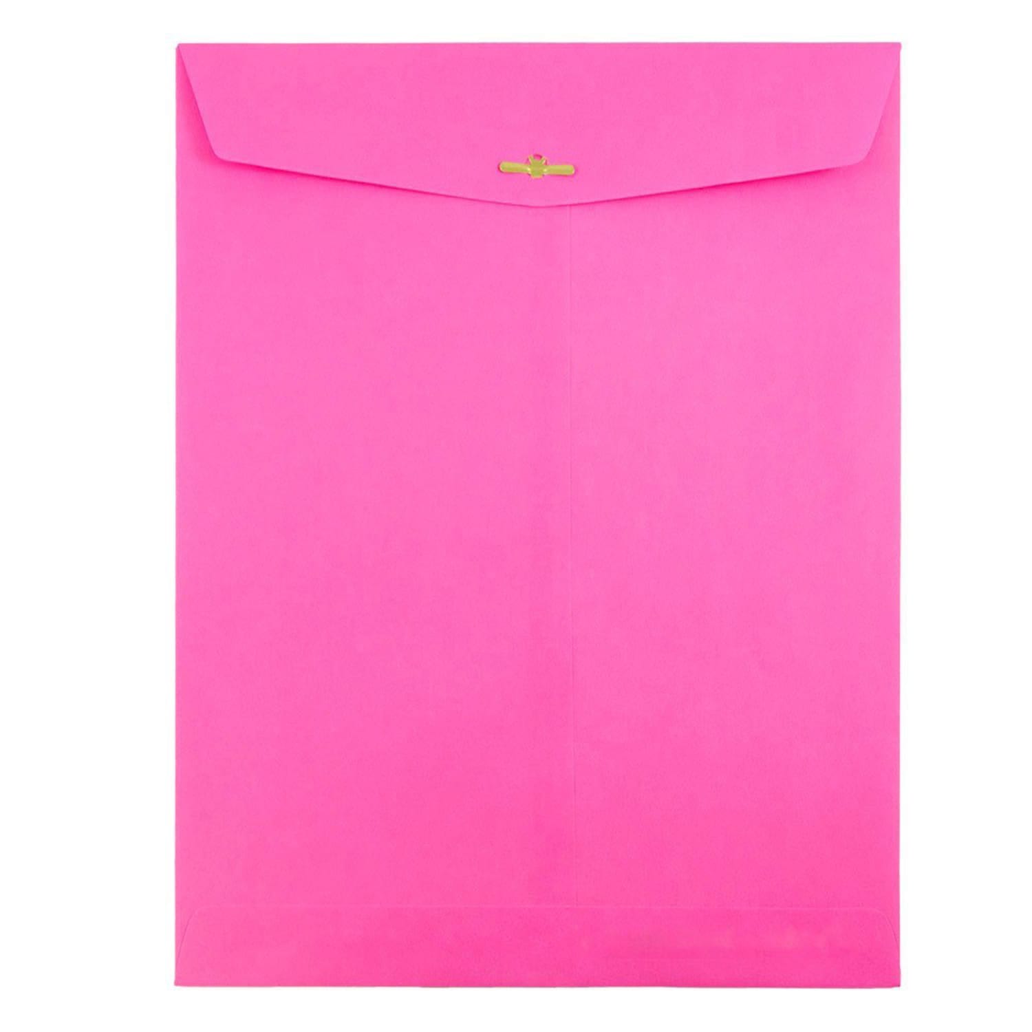 JAM Paper Open-End 10in x 13in Catalog Envelopes, Clasp Closure, Fuchsia Pink, Pack Of 10 - Image 3