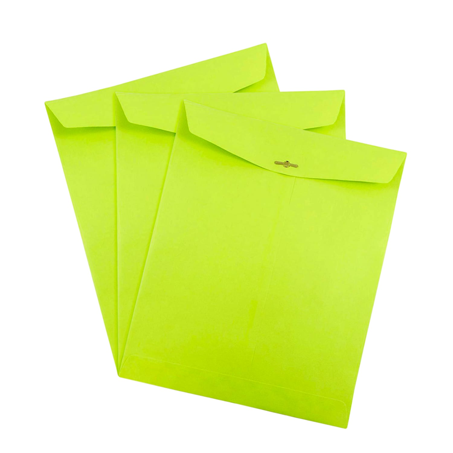 JAM Paper Open-End 10in x 13in Catalog Envelopes, Clasp Closure, Lime, Pack Of 10 - Image 4