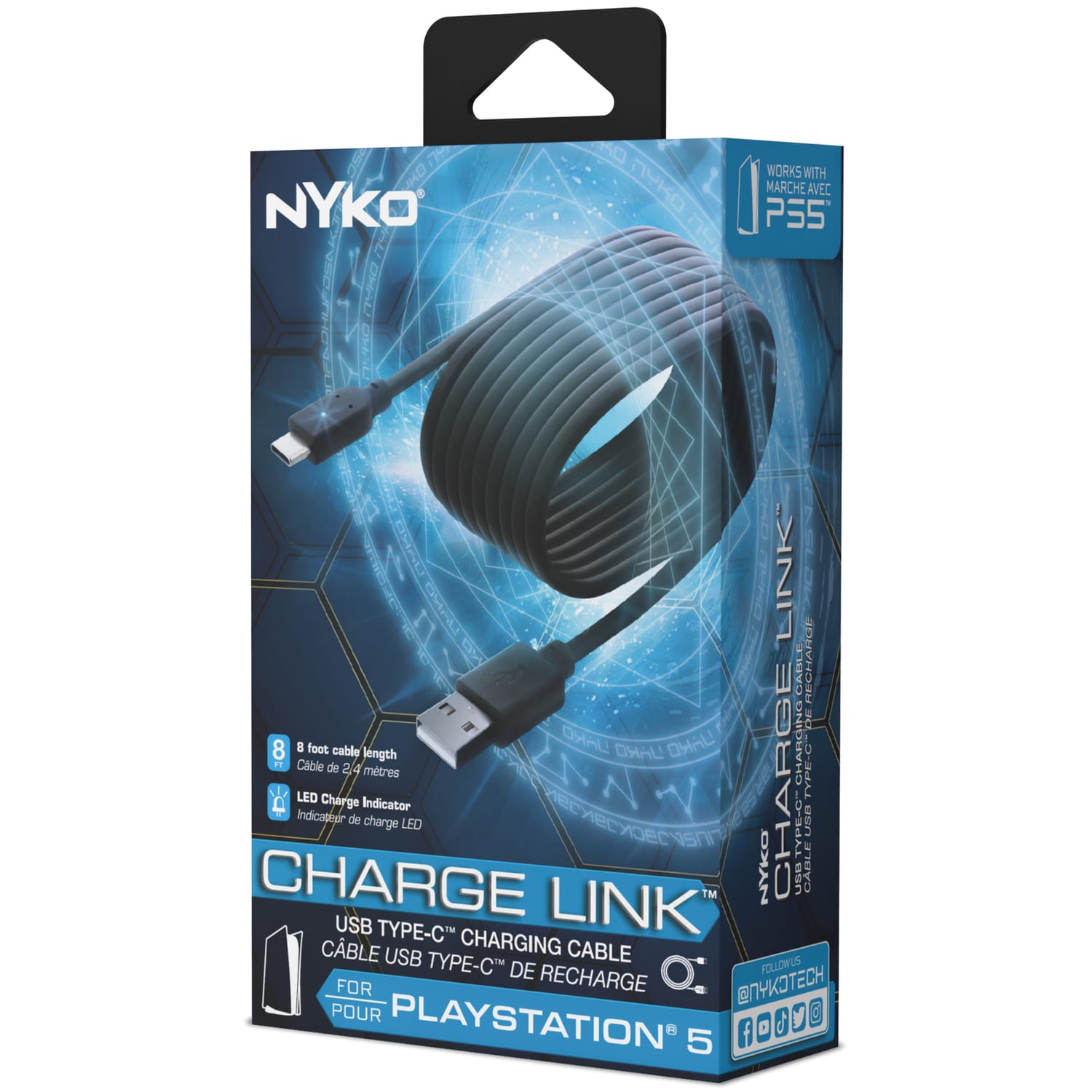 Nyko Charge Link for PlayStation 5 Controllers, 8-ft., Black (83312)