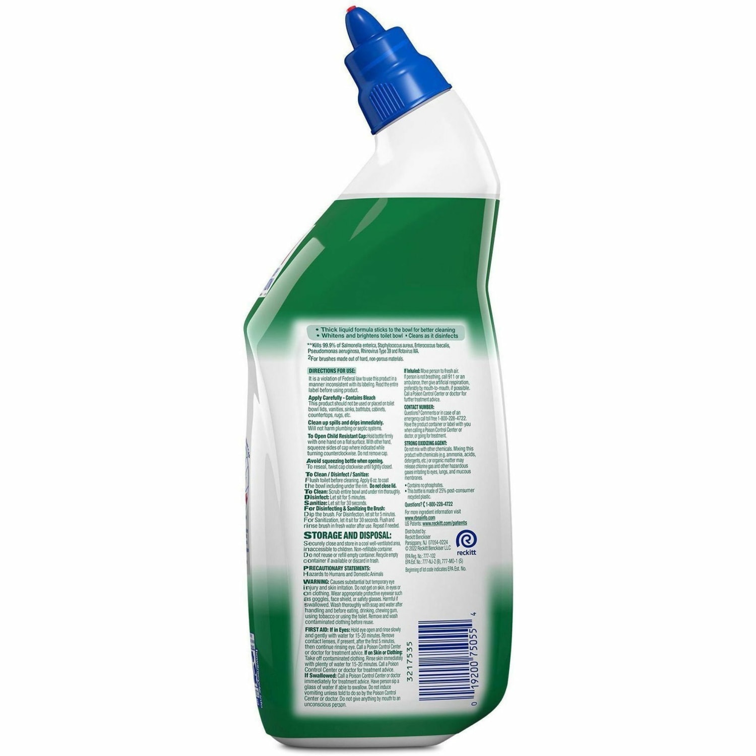 Lysol Bleach Toilet Bowl Cleaner - 24 fl oz (0.8 quart)Bottle - 1 Each - Blue - Image 4
