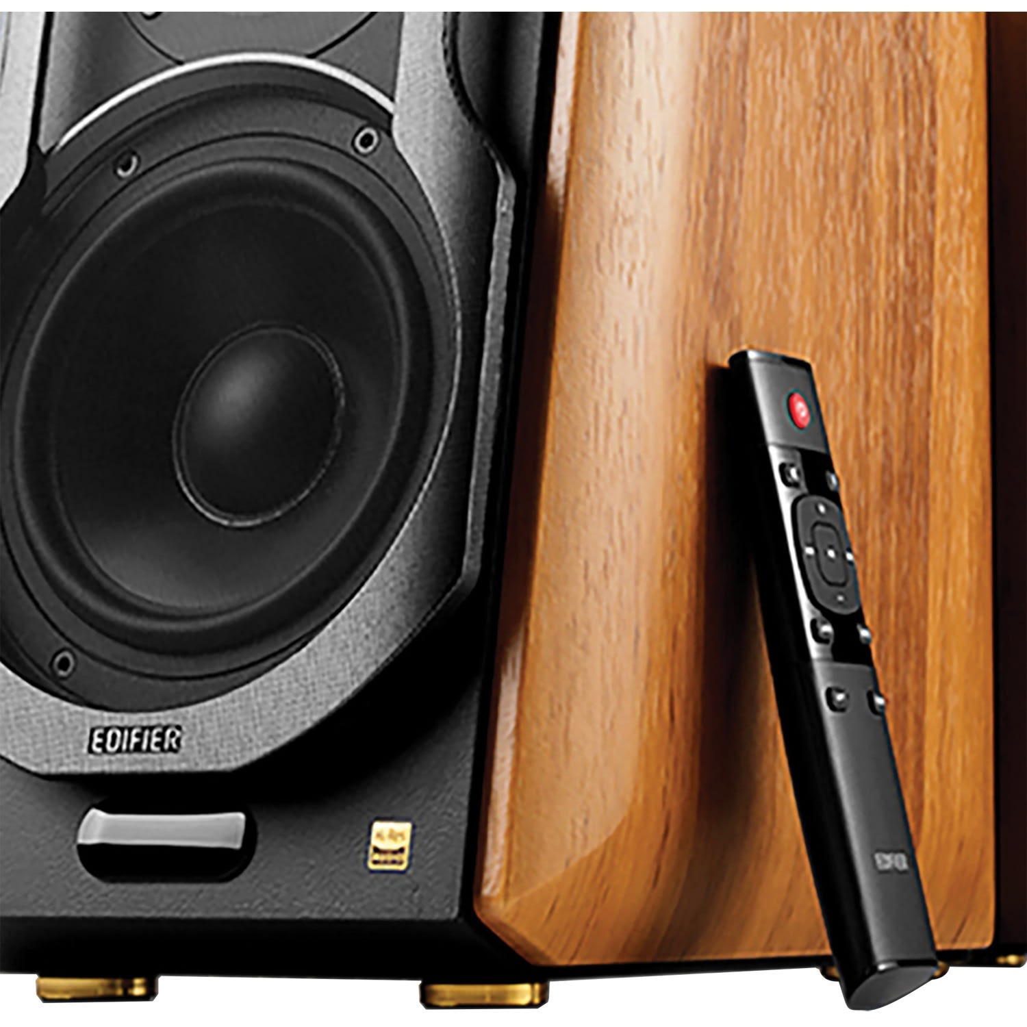 Edifier S1000MKII 5.5in 120-Watt RMS Amplified Bluetooth Bookshelf Speaker System With Remote, Brown - Image 4