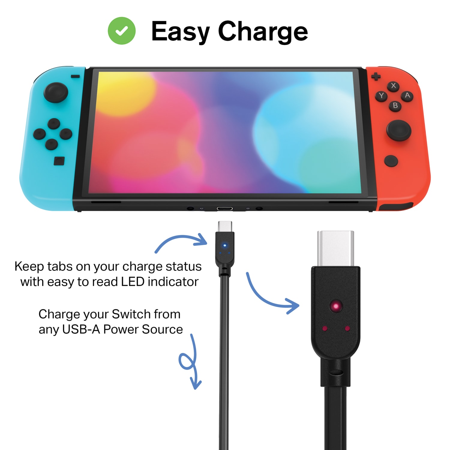 Nyko Charge Link For Nintendo Switch, Switch Lite And Switch OLED, Black, NYK87319 - Image 4