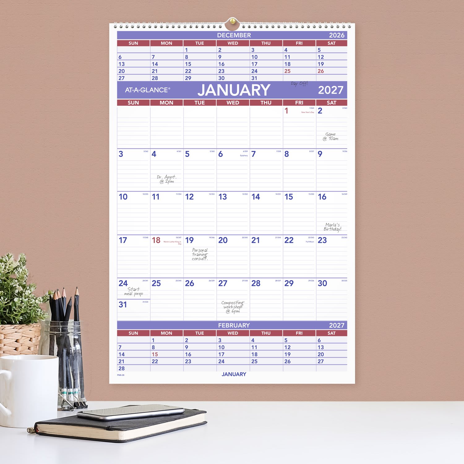 AT-A-GLANCE 2027 Three Month Wall Calendar, Large, 15 1/2in x 22 3/4in - Image 4