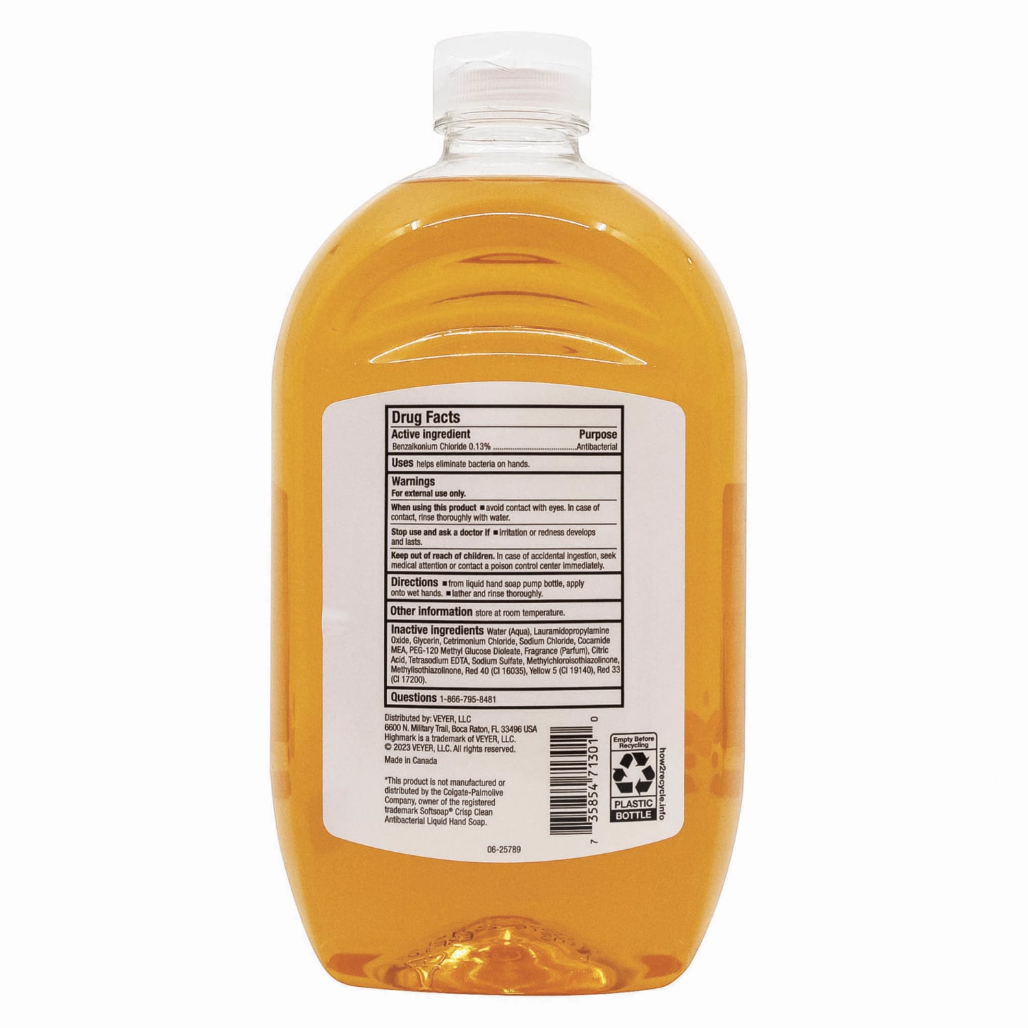 Highmark Antibacterial Liquid Hand Soap, Clean Scent, 50 Oz Refill Bottle, Orange, Case Of 4 Bottles - Image 5