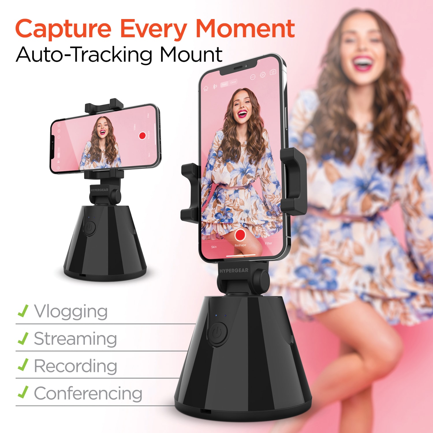 HyperGear HyperView Auto-Tracking Plastic Universal Phone Mount for iPhone or Android, Black - Image 5