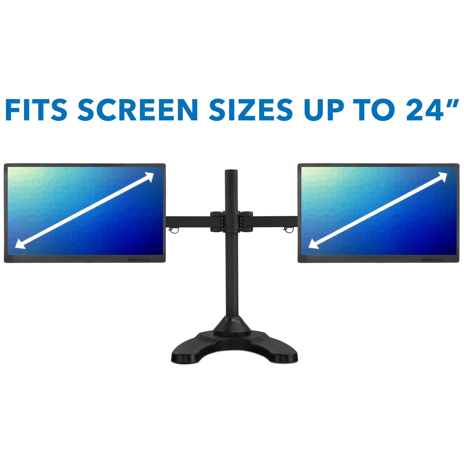 Mount-It! Freestanding Dual Monitor Desk Mount, Black, MI-781 - Image 6