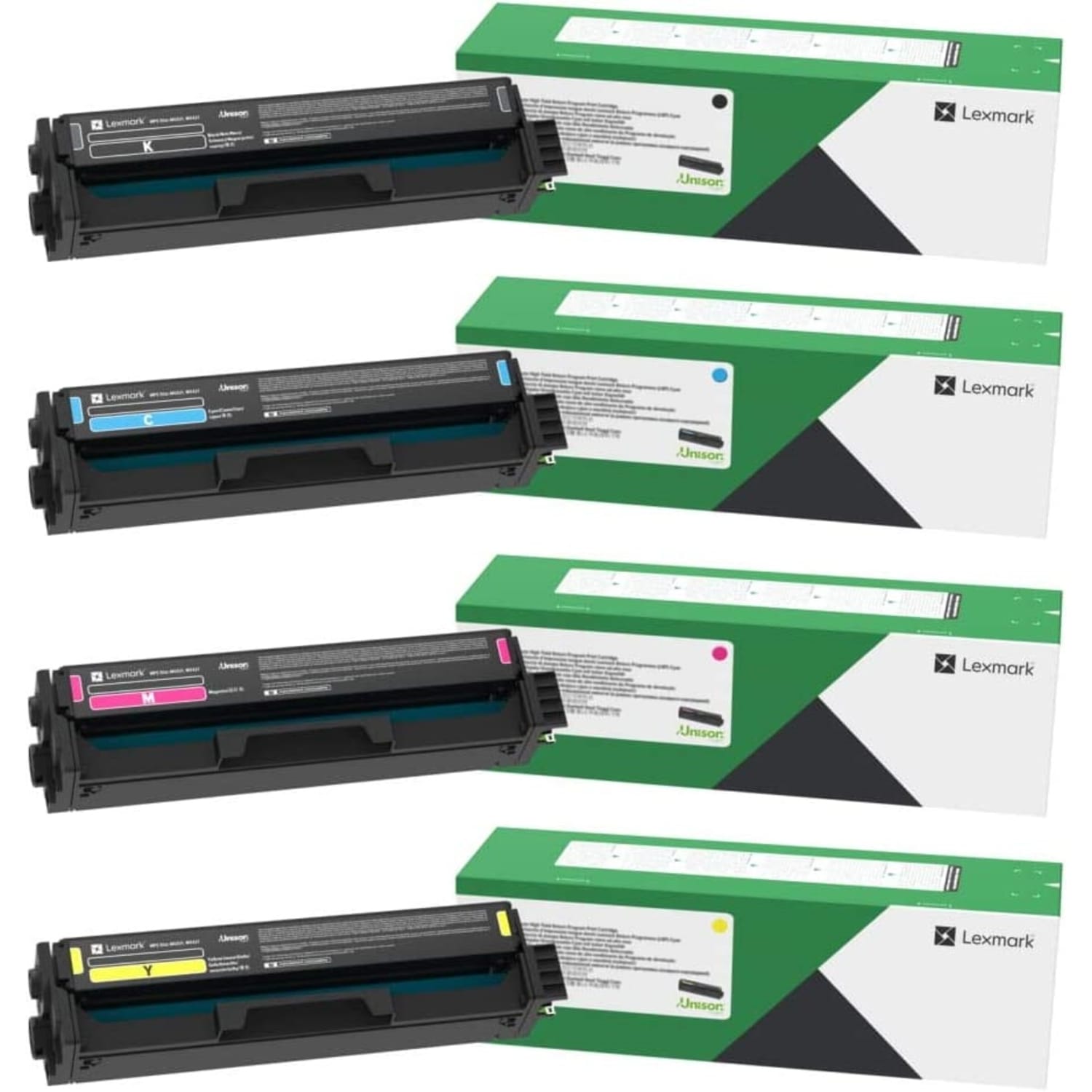 Lexmark C3210 Black; Cyan; Magenta; Yellow Return Program Toner Cartridges, Pack Of 4, C3210C0/C3210K0/C3210M0/C3210Y0