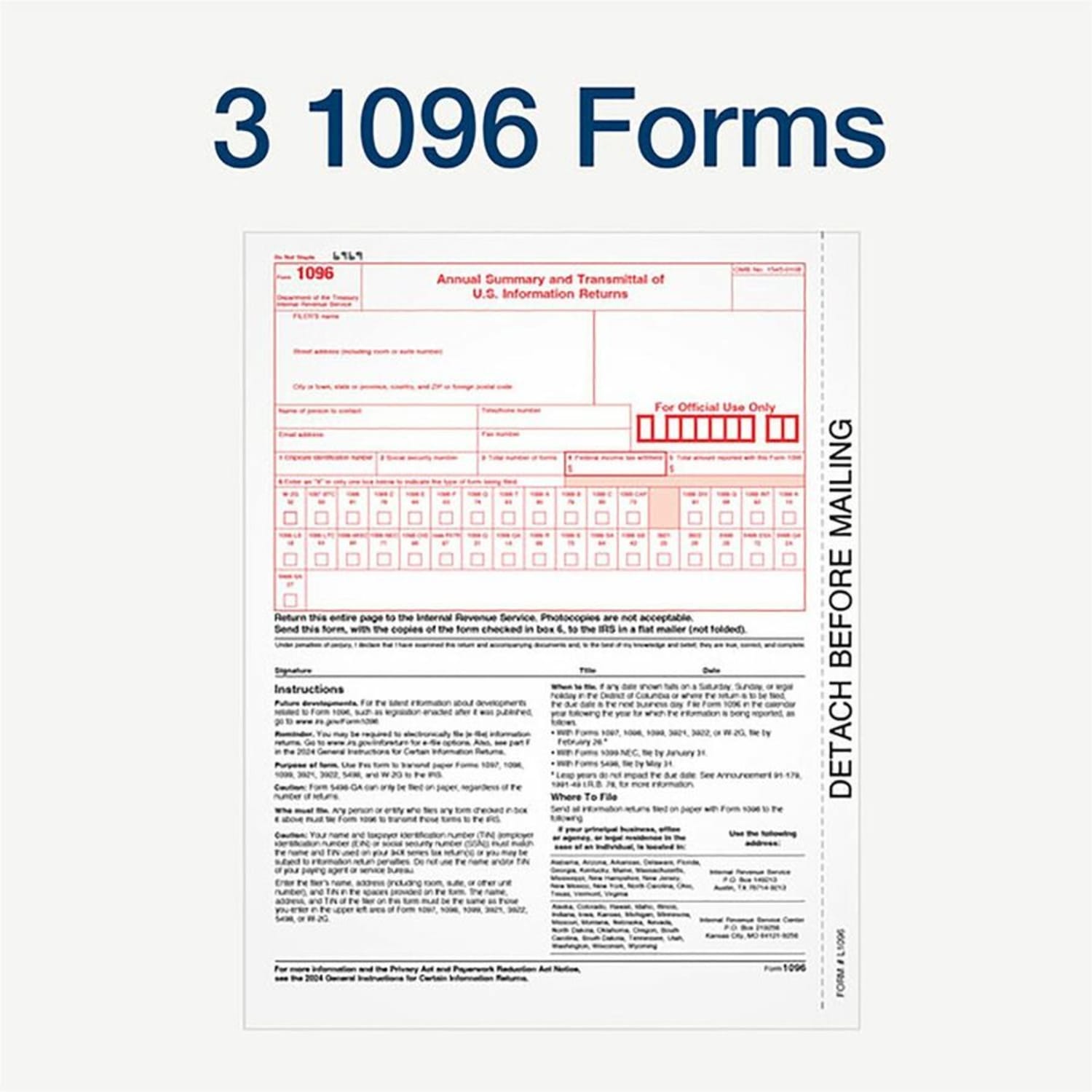 TOPS 4-part 1099-NEC Tax Forms - 4 Part - White - 24 / Pack - Image 5