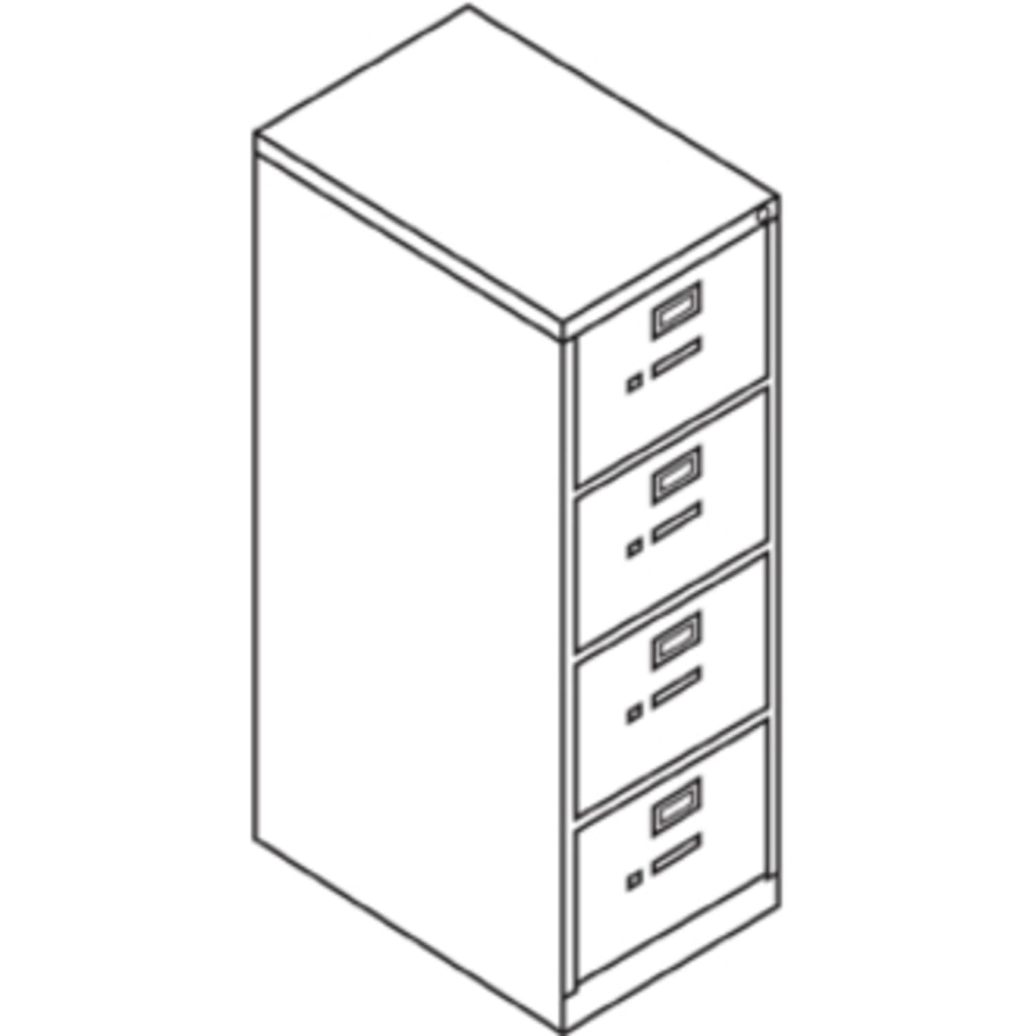 HON 310 26-1/2inD Vertical 4-Drawer Letter-Size File Cabinet, Black - Image 4