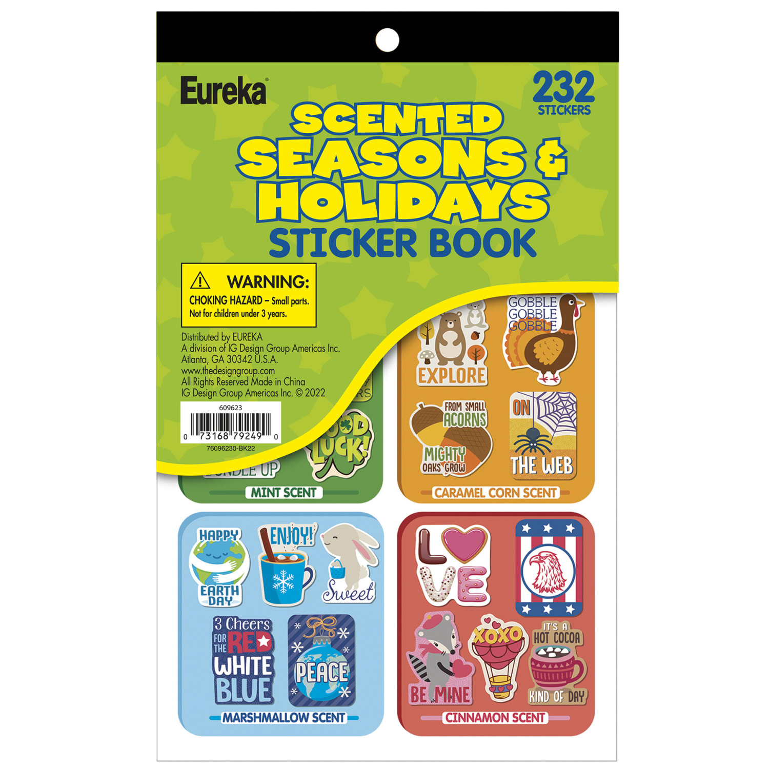 Eureka Scented Sticker Books, Medium, Seasons & Holidays, 232 Stickers Per Book, Bundle Of 3 Books - Image 3