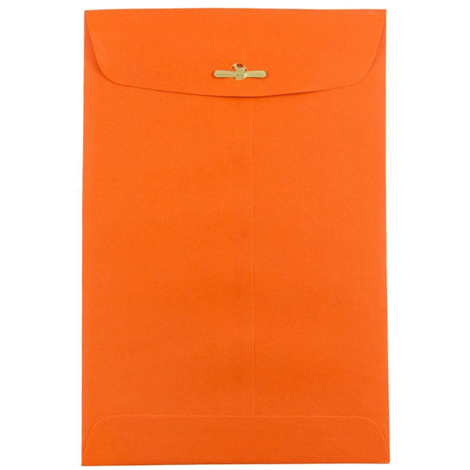 JAM Paper Open-End 6in x 9in Catalog Envelopes, Clasp Closure, 30% Recycled, Orange, Pack Of 10 - Image 3