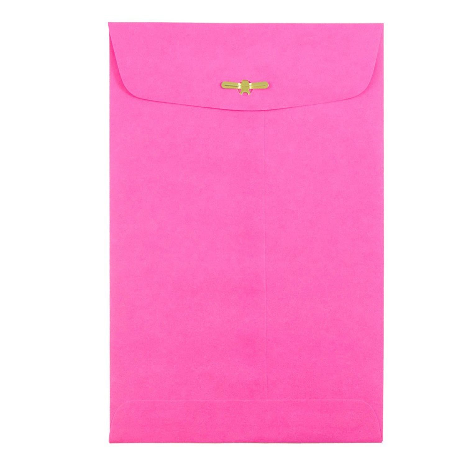 JAM Paper Open-End 6in x 9in Catalog Envelopes, Clasp Closure, Fuchsia Pink, Pack Of 10 - Image 3