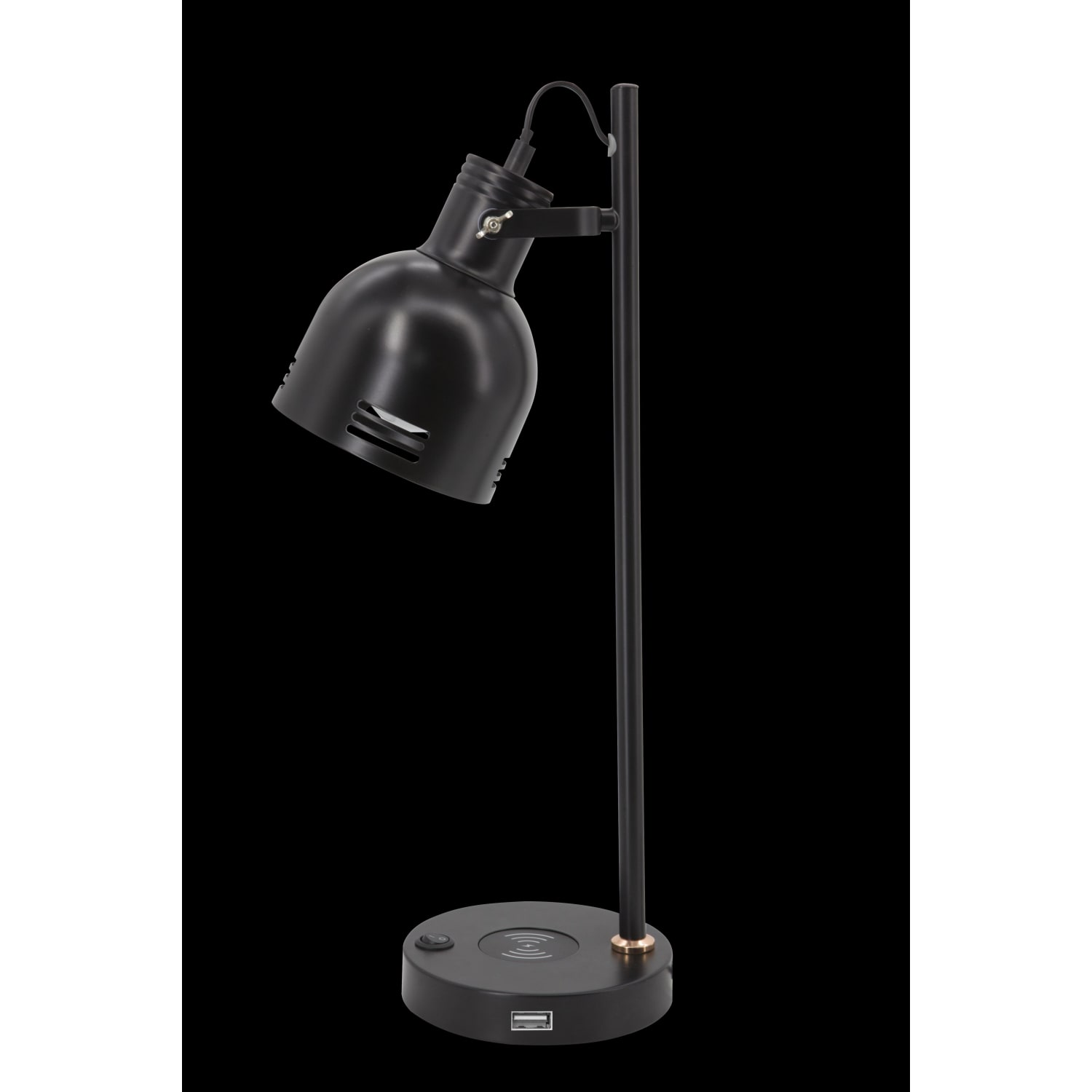 Realspace Brevins LED Desk Lamp With Wireless Charger And USB Port, 20-1/2inH, Black - Image 5