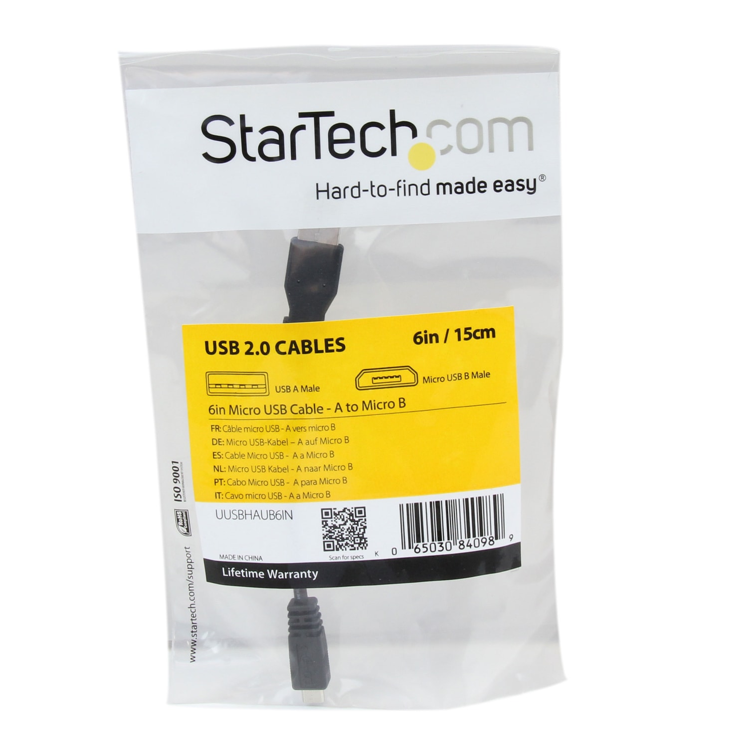 StarTech.com 6in Micro USB Cable - A to Micro B - Charge or sync micro USB mobile devices from a standard USB port on your desktop or mobile computer - Image 5