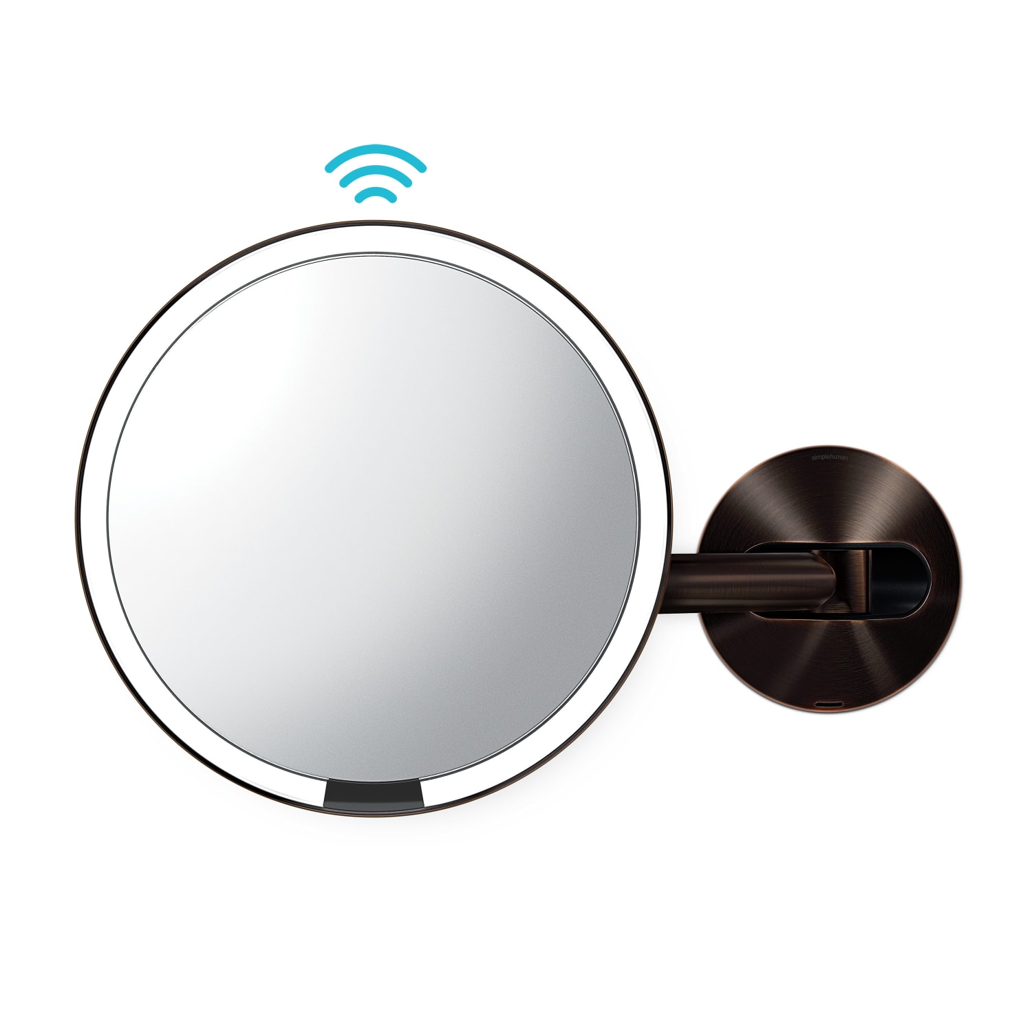 simplehuman Wall Mount Sensor Mirrors, 9-1/8inH x 13-13/16inW x 3-1/8inD, Dark Bronze, Hardwired - Image 3