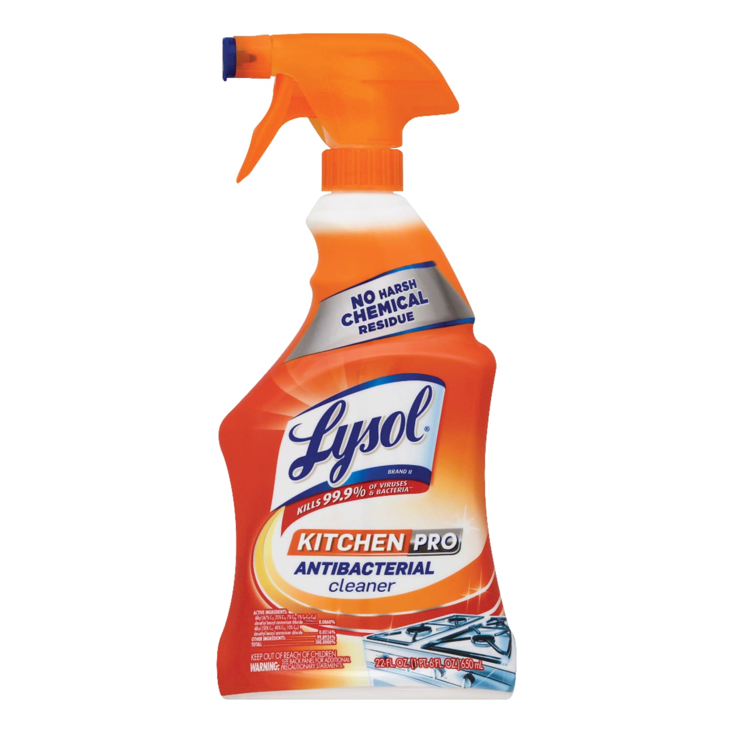 Lysol Kitchen Pro Antibacterial Cleaner, Citrus Scent, 22 Oz Bottle