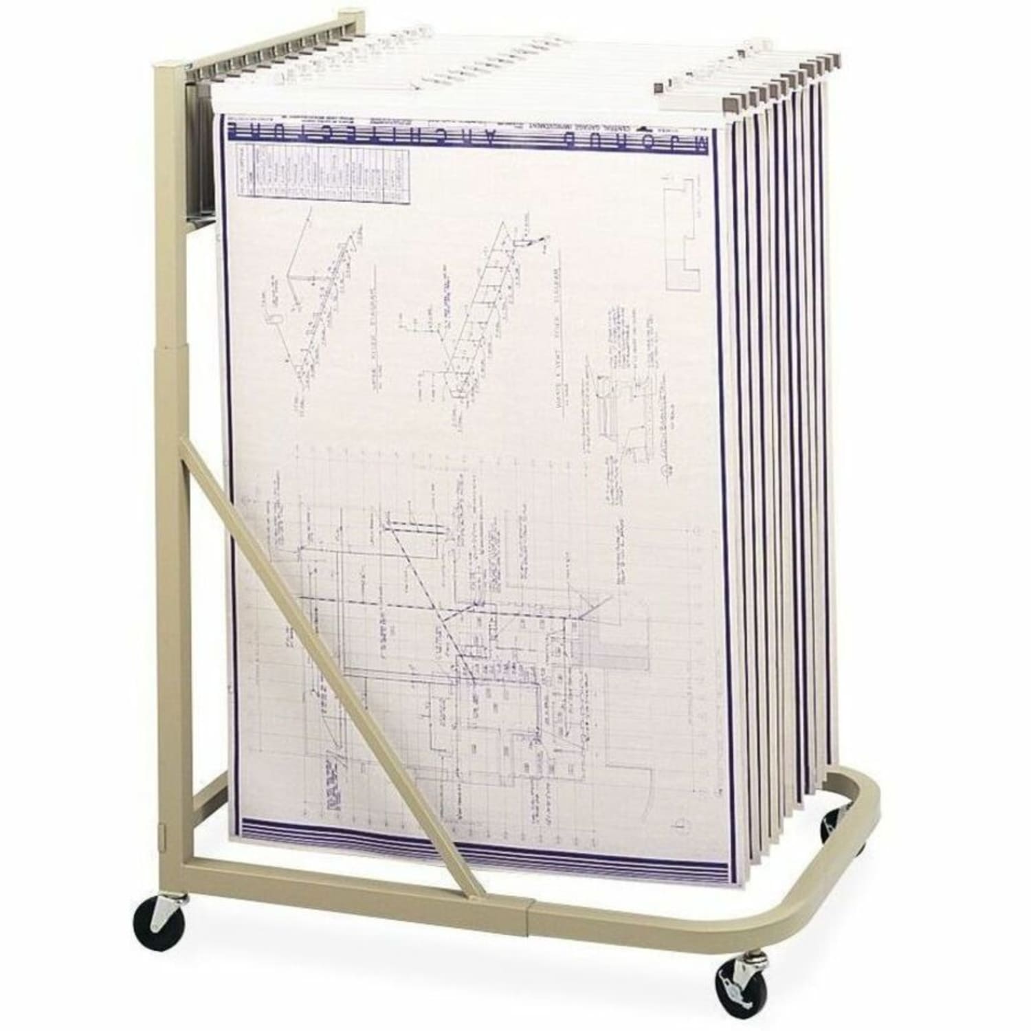 Safco Mobile Hanging Flat File Stand, Tropic Sand - Image 3