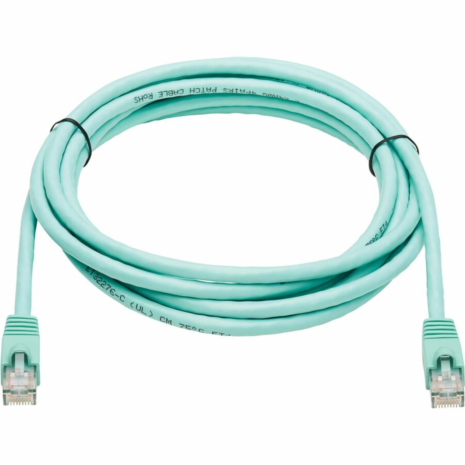 Eaton Tripp Lite Series Cat6a 10G Snagless UTP Ethernet Cable (RJ45 M/M), Aqua, 10 ft. (3.05 m) - Patch cable (DTE) - N261010AQ - Image 3