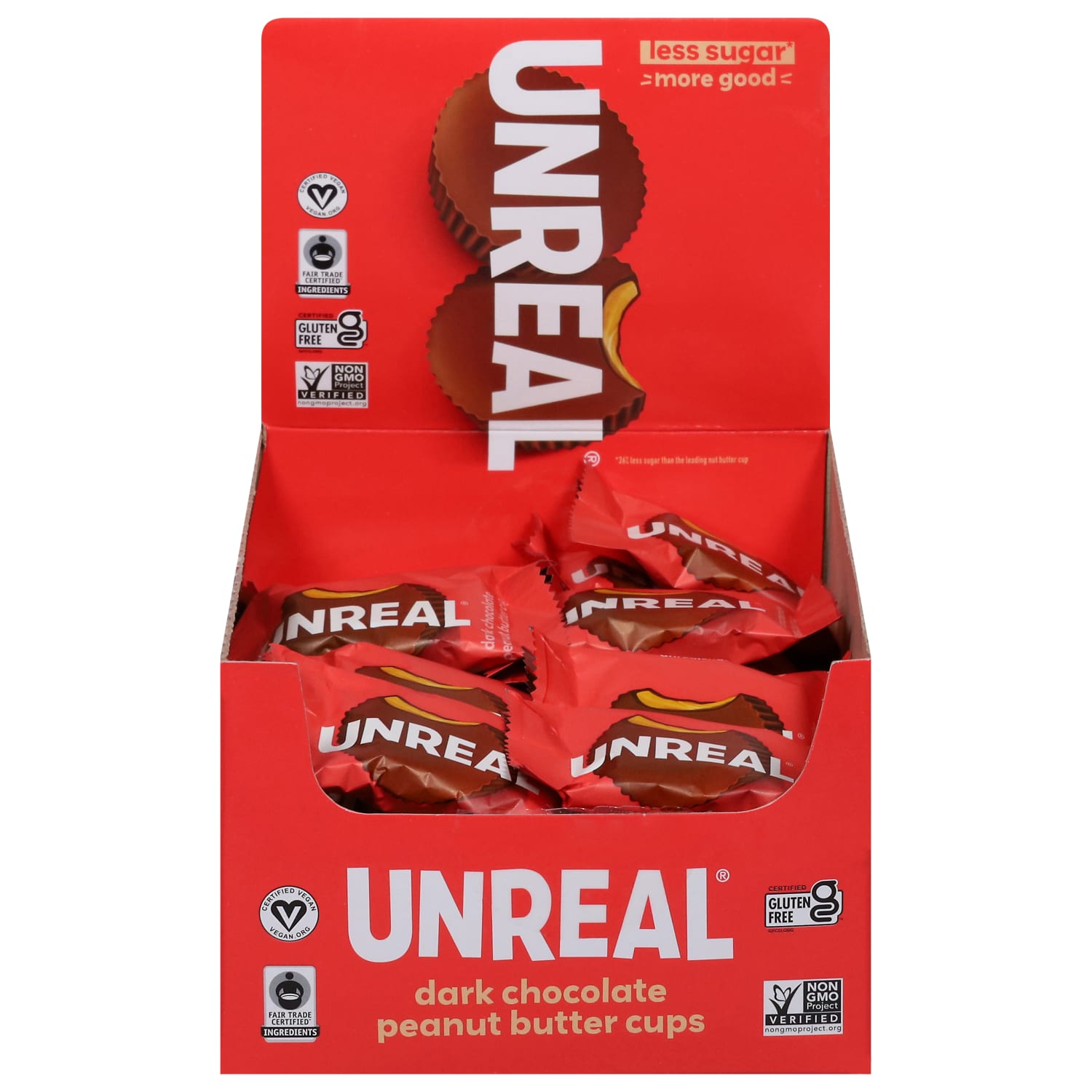 Unreal Dark Chocolate Peanut Butter Cups, 0.5 Oz, Total Qty 40 - Image 4