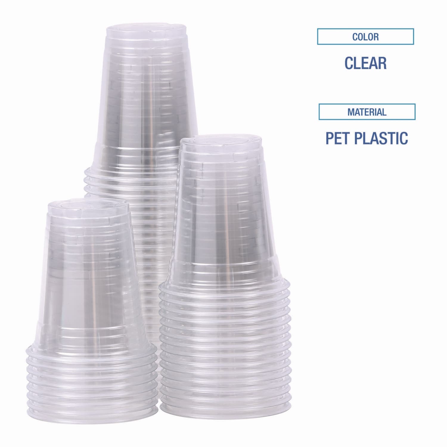 Boardwalk Plastic Cold Cups, 12 Oz, Clear, 20 Cups Per Sleeve, Carton Of 50 Sleeves - Image 5