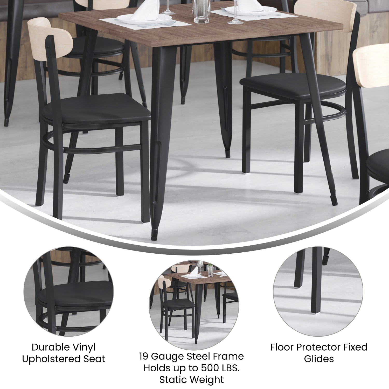 Flash Furniture Wright Commercial Grade Dining Chair Natural BirchBlack PopularChairscom Flash Furniture Wright Commercial Grade Dining Chair Natural BirchBlack PopularChairscom