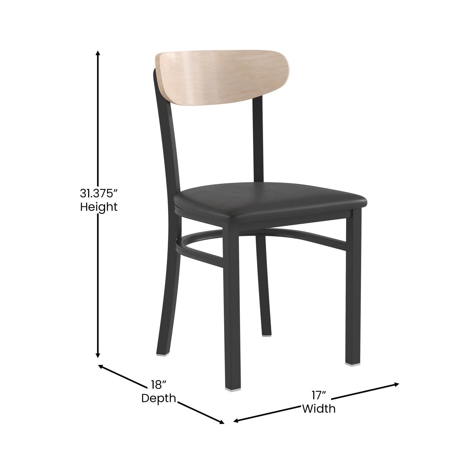 Flash Furniture Wright Commercial Grade Dining Chair Natural BirchBlack PopularChairscom Flash Furniture Wright Commercial Grade Dining Chair Natural BirchBlack PopularChairscom
