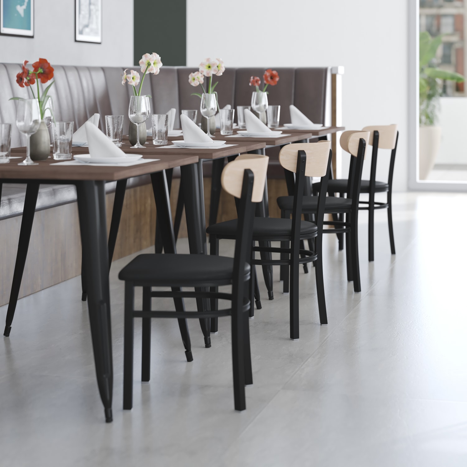 Flash Furniture Wright Commercial Grade Dining Chair Natural BirchBlack PopularChairscom Flash Furniture Wright Commercial Grade Dining Chair Natural BirchBlack PopularChairscom