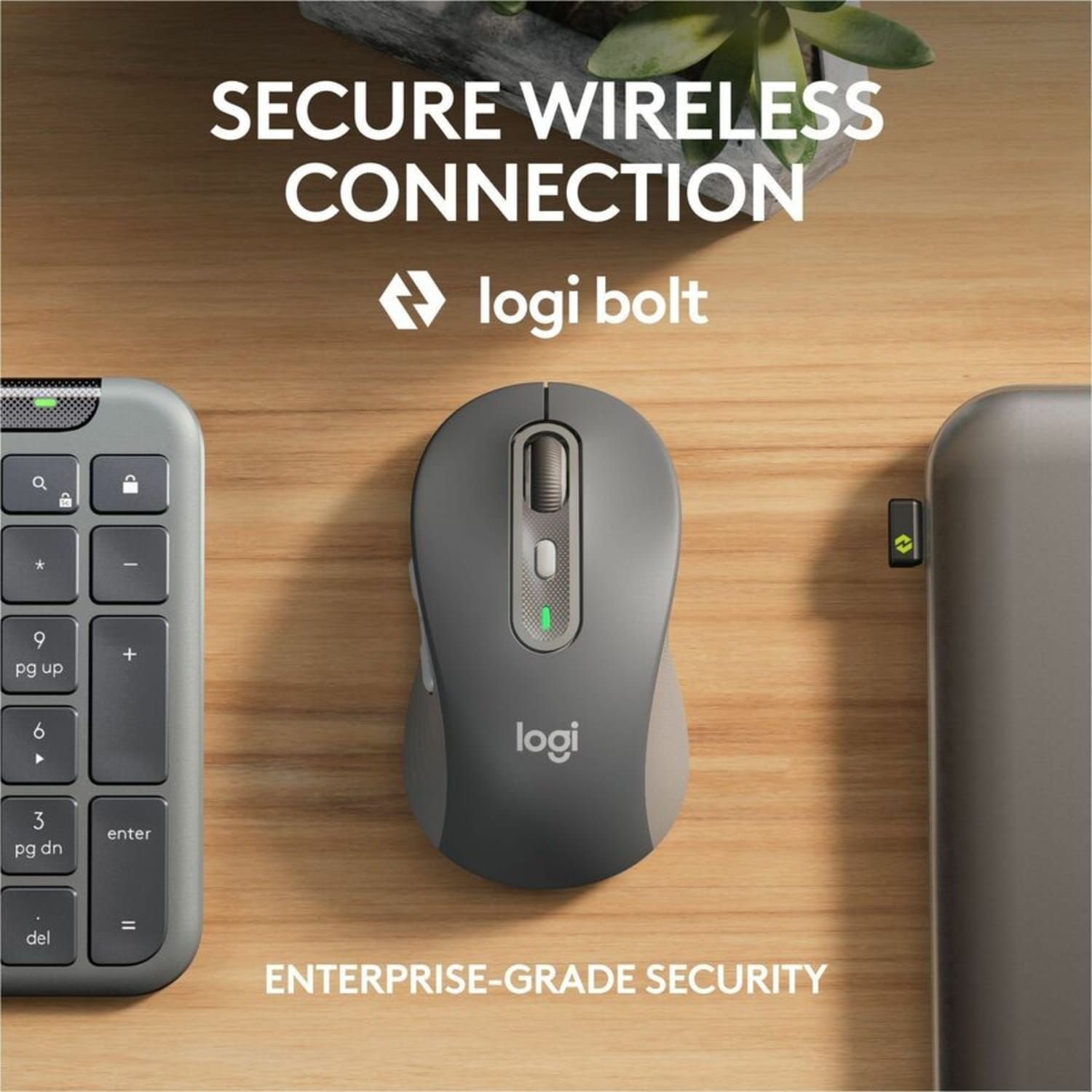 Logitech Signature Slim MK955 for Business Wireless Keyboard and Mouse Combo, Quiet Typing, Secure Receiver, Bluetooth, Globally Certified, Windows/Mac/Chrome/Linux - Graphite - USB Type A Wireless Bluetooth 5.1 Keyboard - Graphite - Image 4