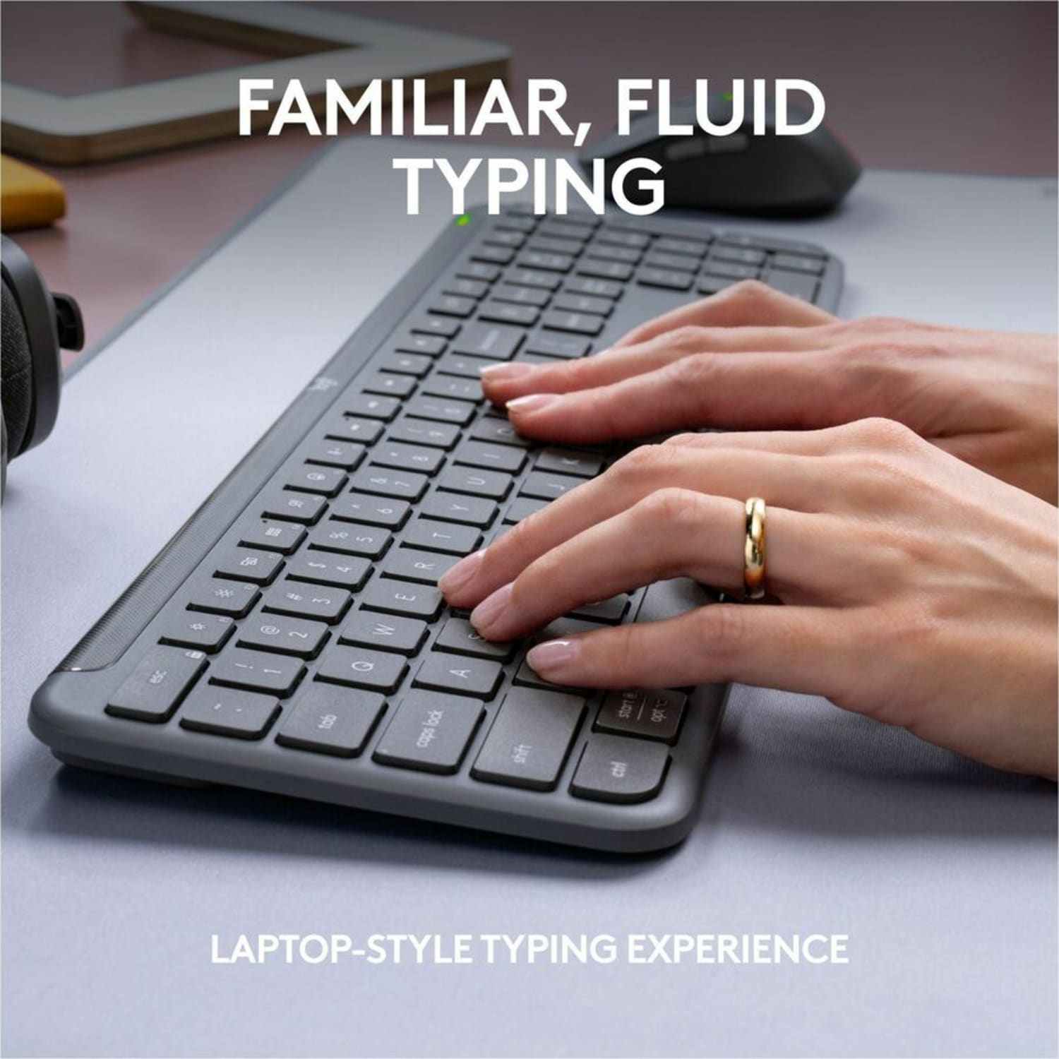 Logitech Signature Slim MK955 for Business Wireless Keyboard and Mouse Combo, Quiet Typing, Secure Receiver, Bluetooth, Globally Certified, Windows/Mac/Chrome/Linux - Graphite - USB Type A Wireless Bluetooth 5.1 Keyboard - Graphite - Image 5