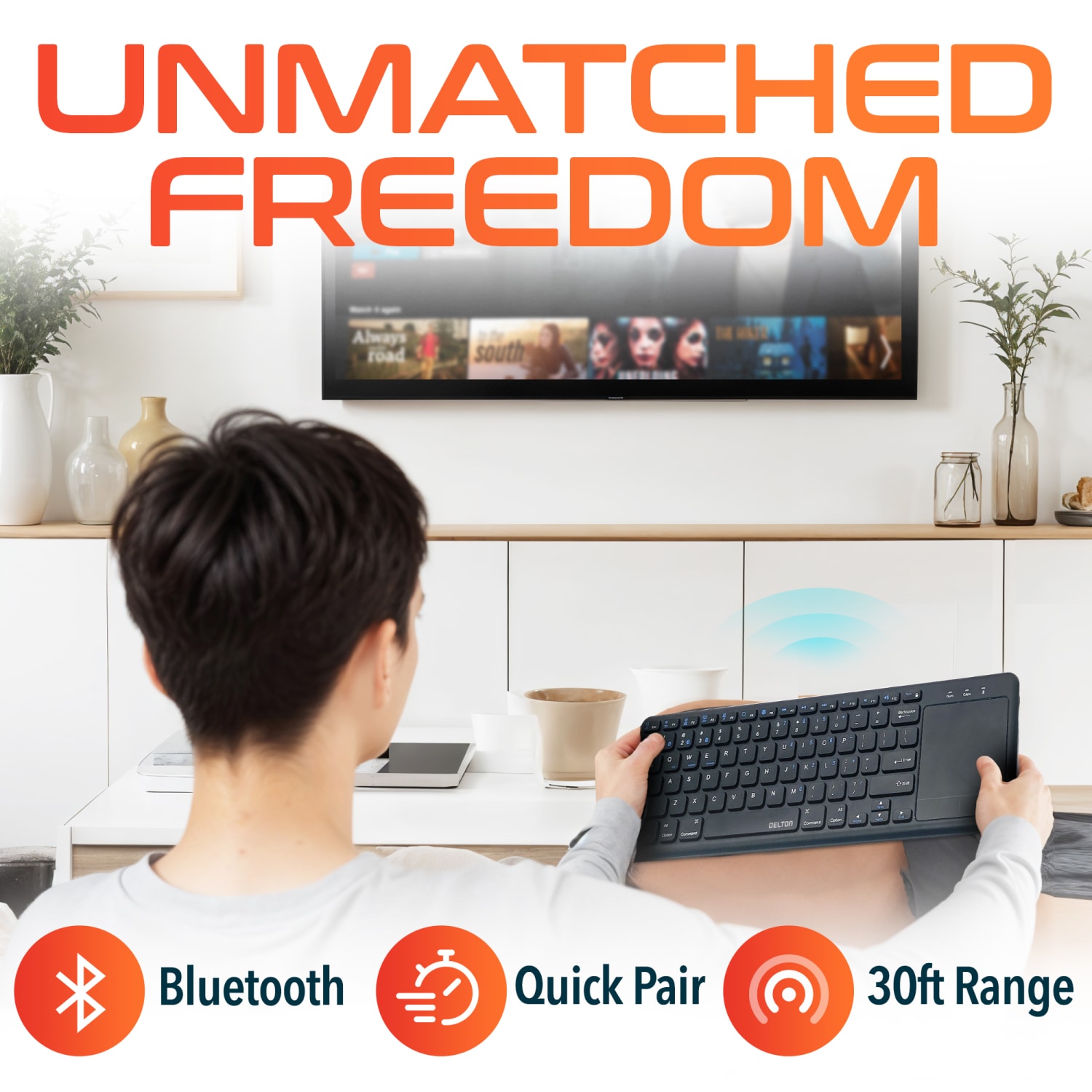 Delton N60 Small Bluetooth Keyboard With Touchpad, Black - Image 4
