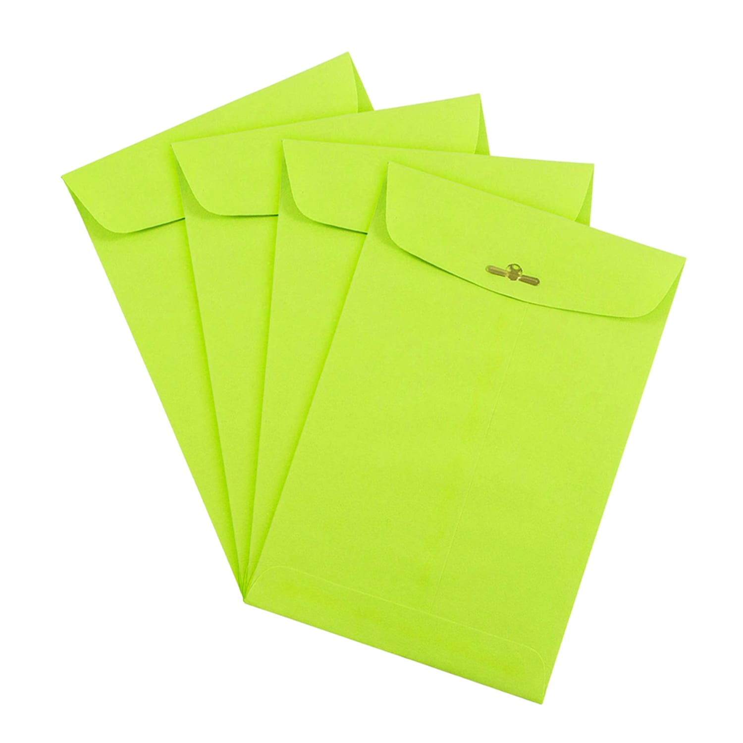 JAM Paper Open-End 6in x 9in Catalog Envelopes, Clasp Closure, Lime, Pack Of 10 - Image 4