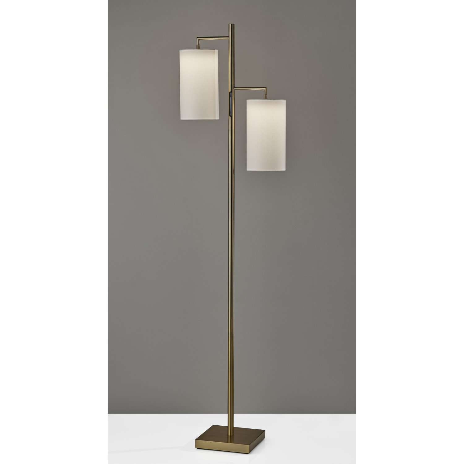 Adesso Matilda LED Tree Lamp With Smart Switch, 67inH, White/Antique Brass - Image 6