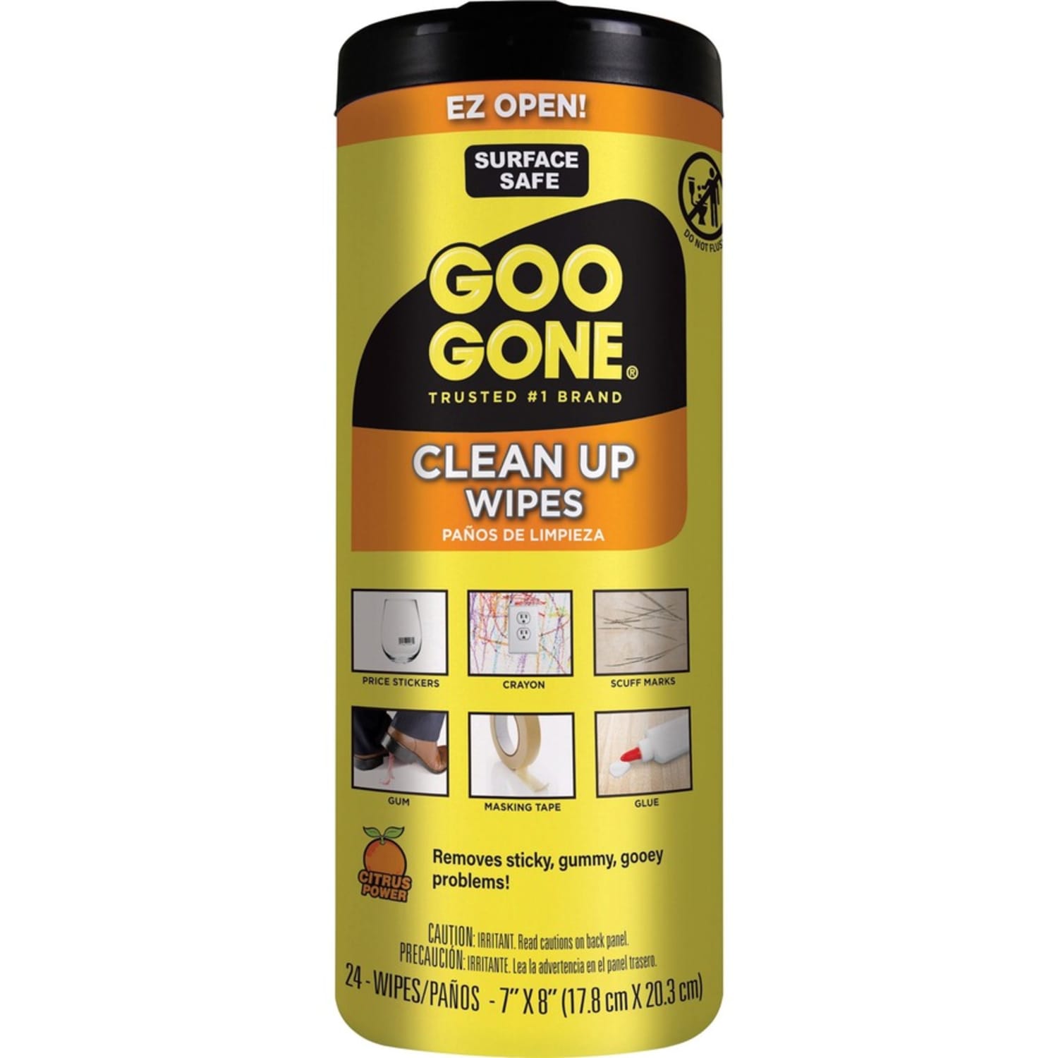 Goo Gone Tough Task Wipes - Wipe - 24 / Canister - 4 / Carton - White - Image 5