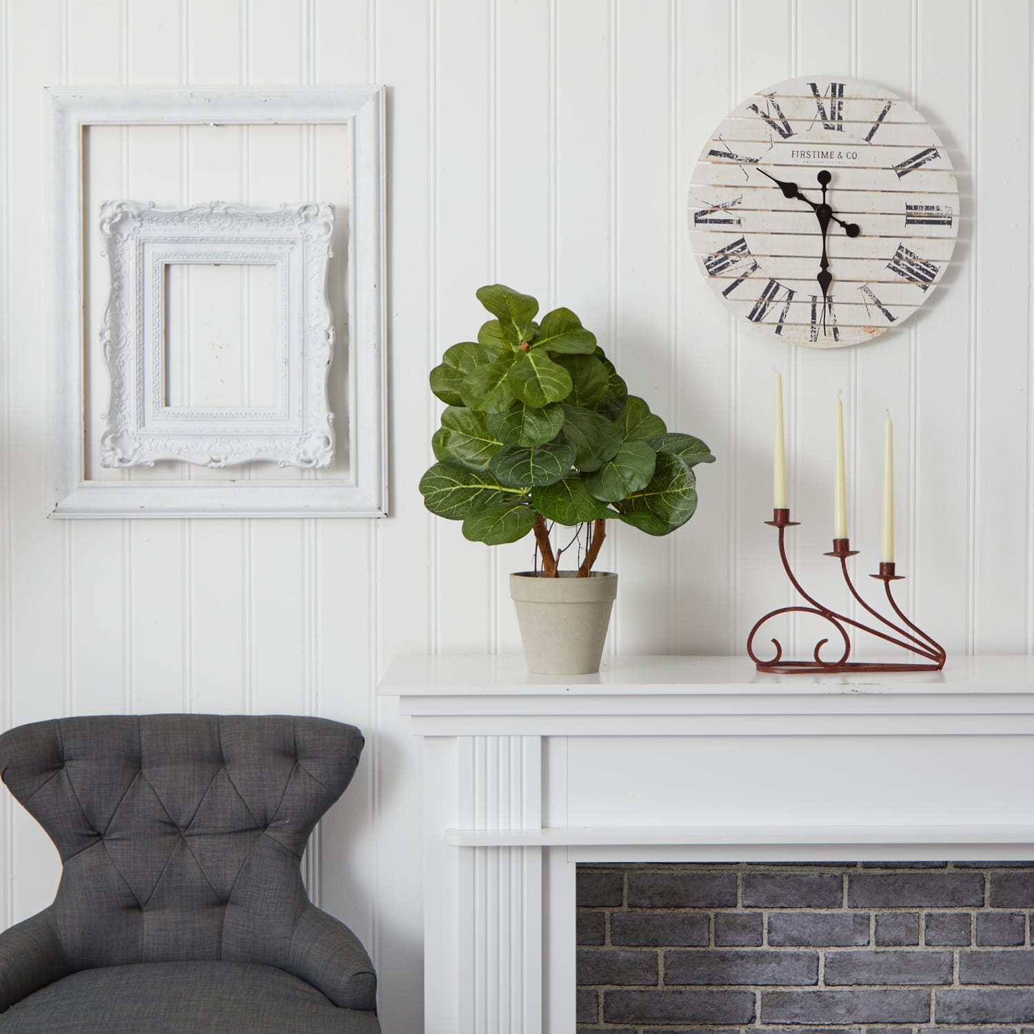 Nearly Natural Fiddle Leaf 22inH Artificial Plant Arrangement With Planter, 22inH x 11inW X 13inD, Green - Image 4