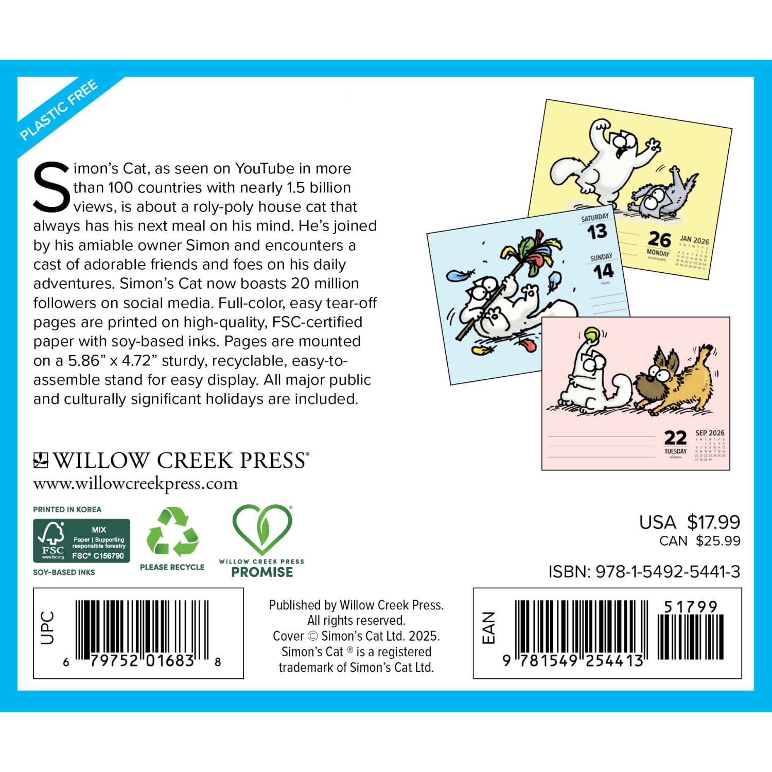 2026 Willow Creek Press Page-A-Day Daily Desk Calendar, 6-1/4in x 5-1/2in, Simons Cat, January To December, 54413 - Image 6
