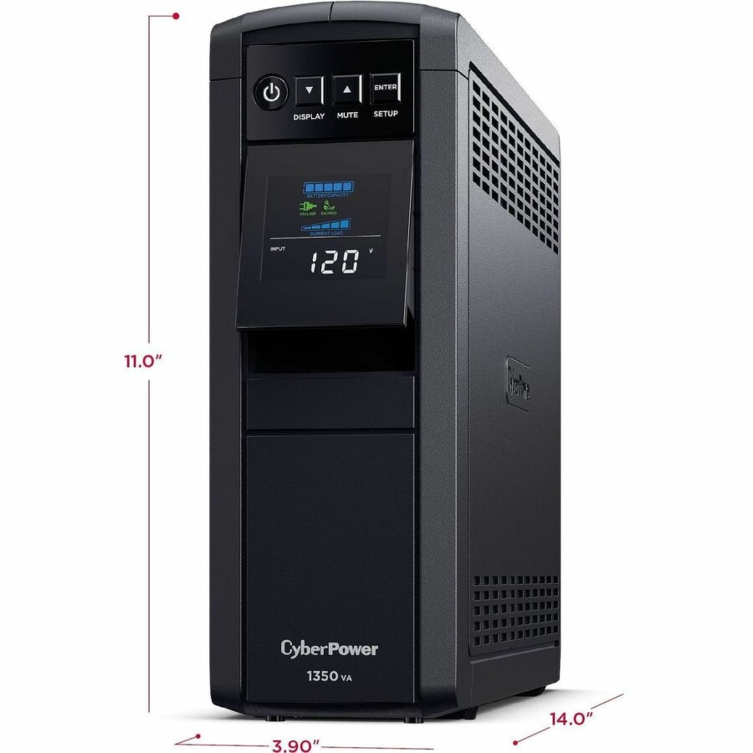 CyberPower PFC SineWave Series CP1350PFCLCD 10-Outlet Uninterruptible Power Supply, 1,350VA/810 Watts - Image 3