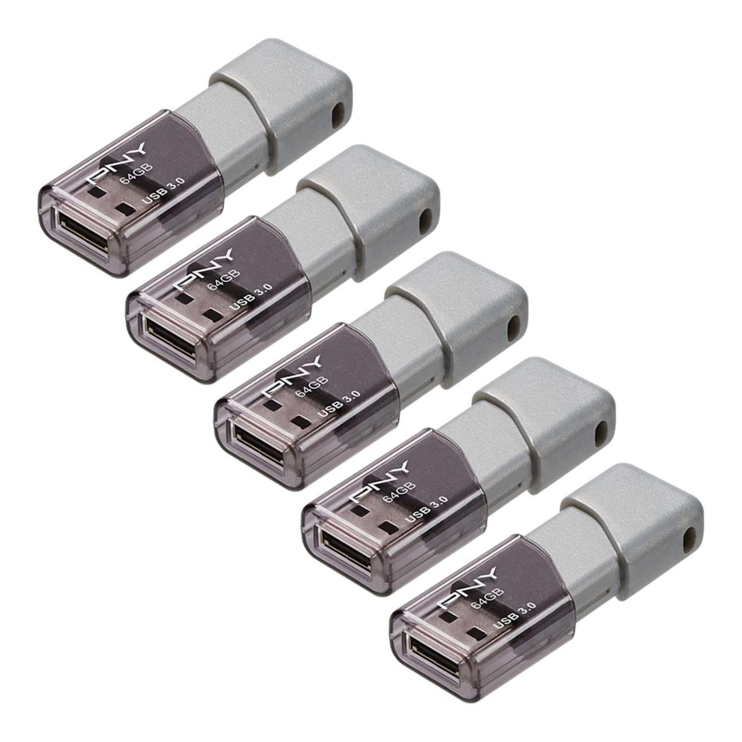PNY Turbo Attache 3 USB 3.0 Flash Drives, 64GB, Pack Of 5 Drives - Image 3