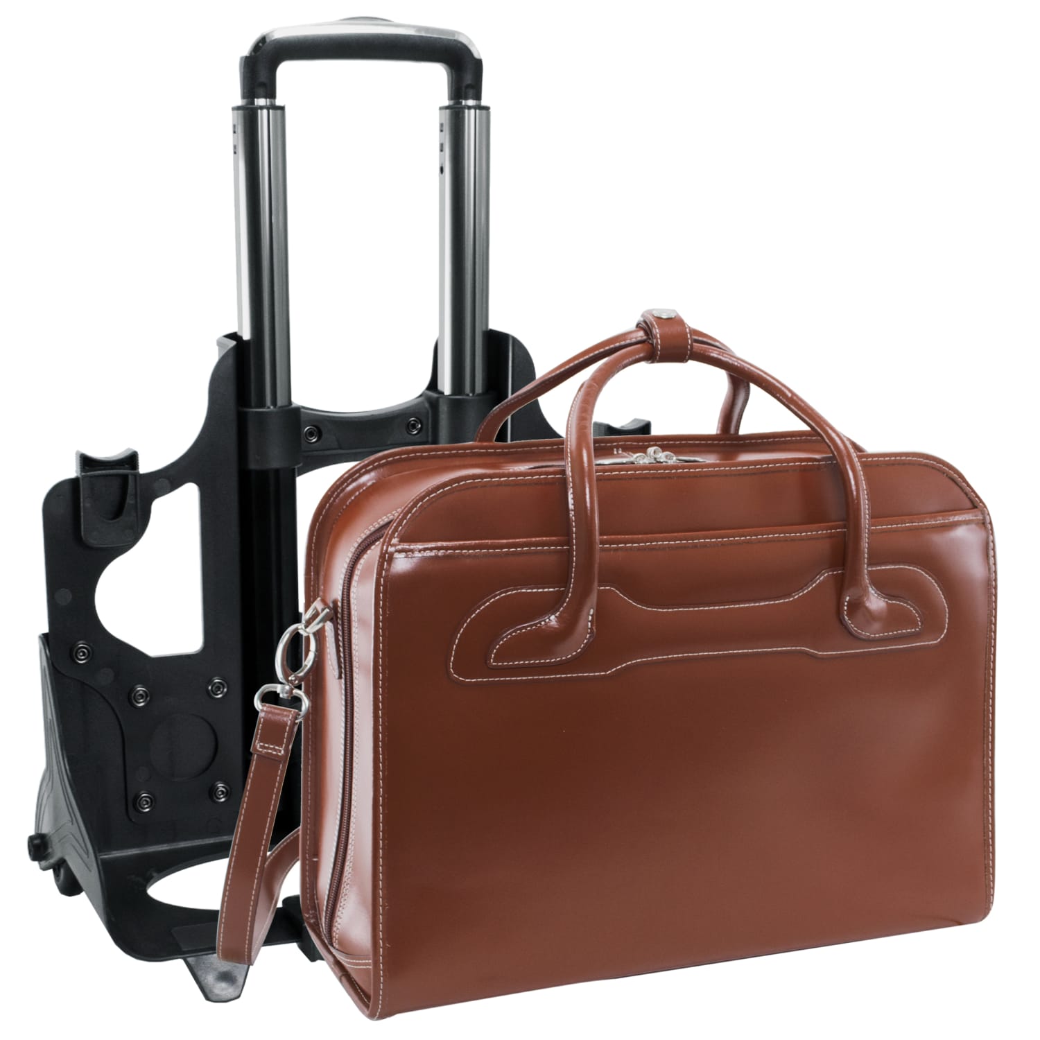 McKlein W-Series Willowbrook Wheeled Briefcase With 15in Laptop Pocket, Brown - Image 4