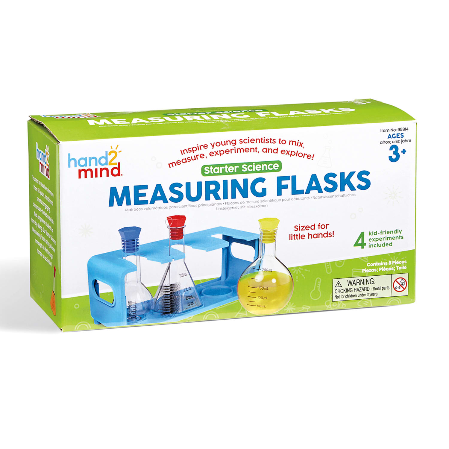 Hand2Mind Starter Science Flasks 8-Piece Set, Multicolor - Image 3