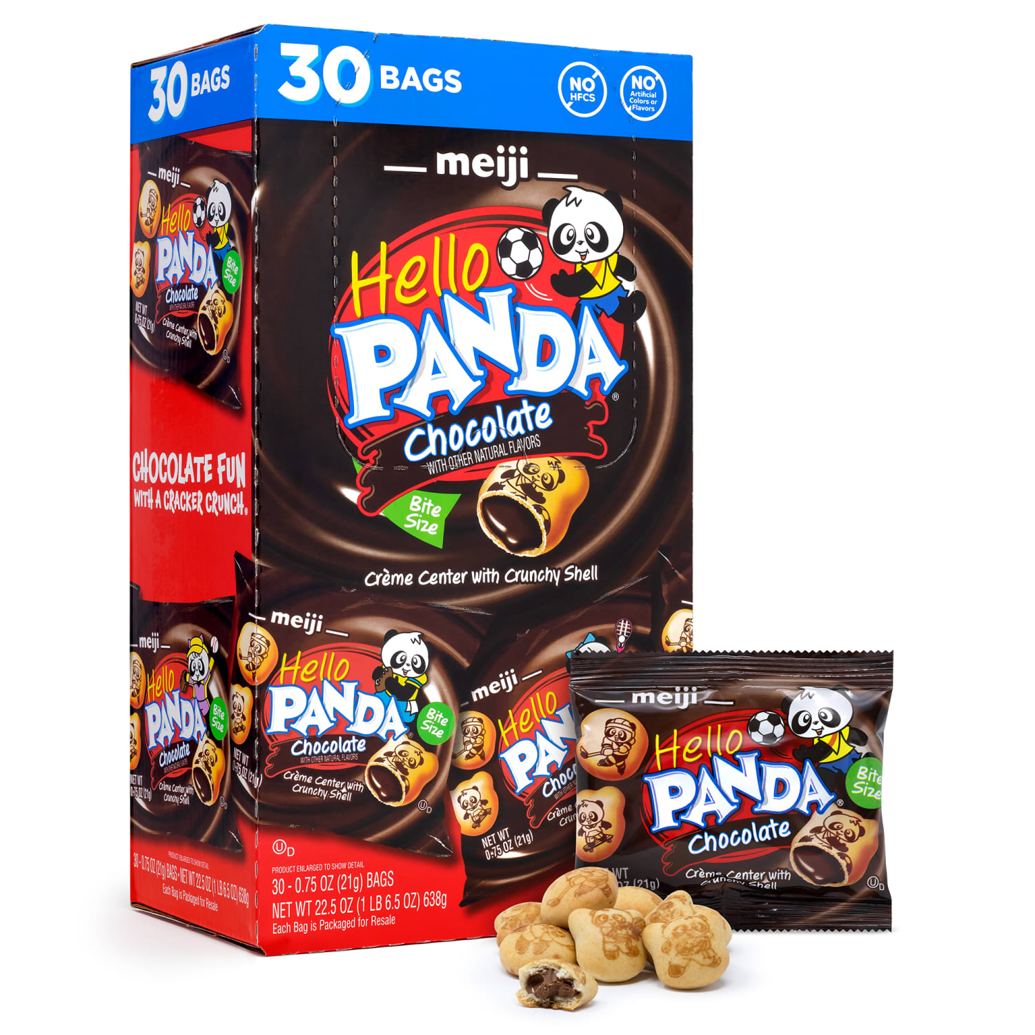 Meiji Hello Panda Chocolate Creme Filled Cookies 0.75oz Bags, Box of  30 - Image 4