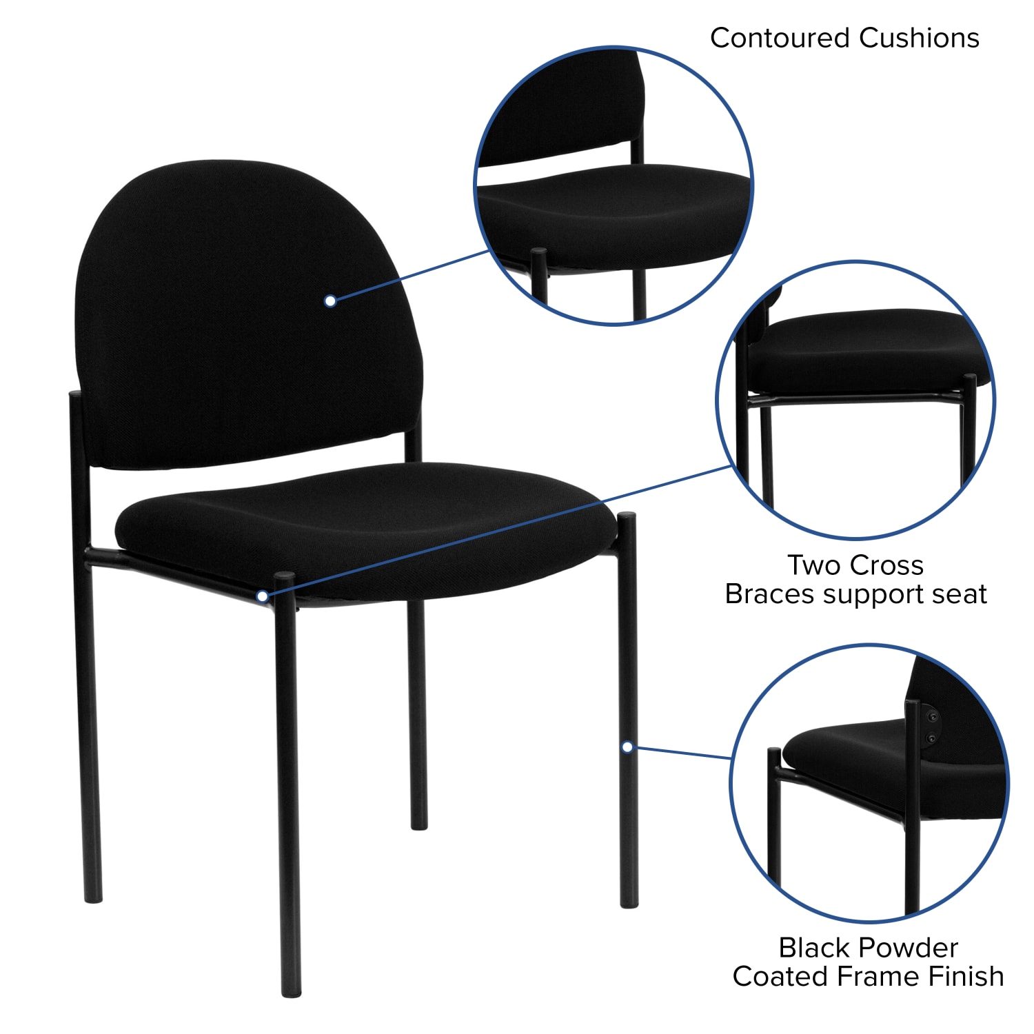 Flash Furniture Comfortable Stackable Side Chair Black PopularChairscom Flash Furniture Comfortable Stackable Side Chair Black PopularChairscom